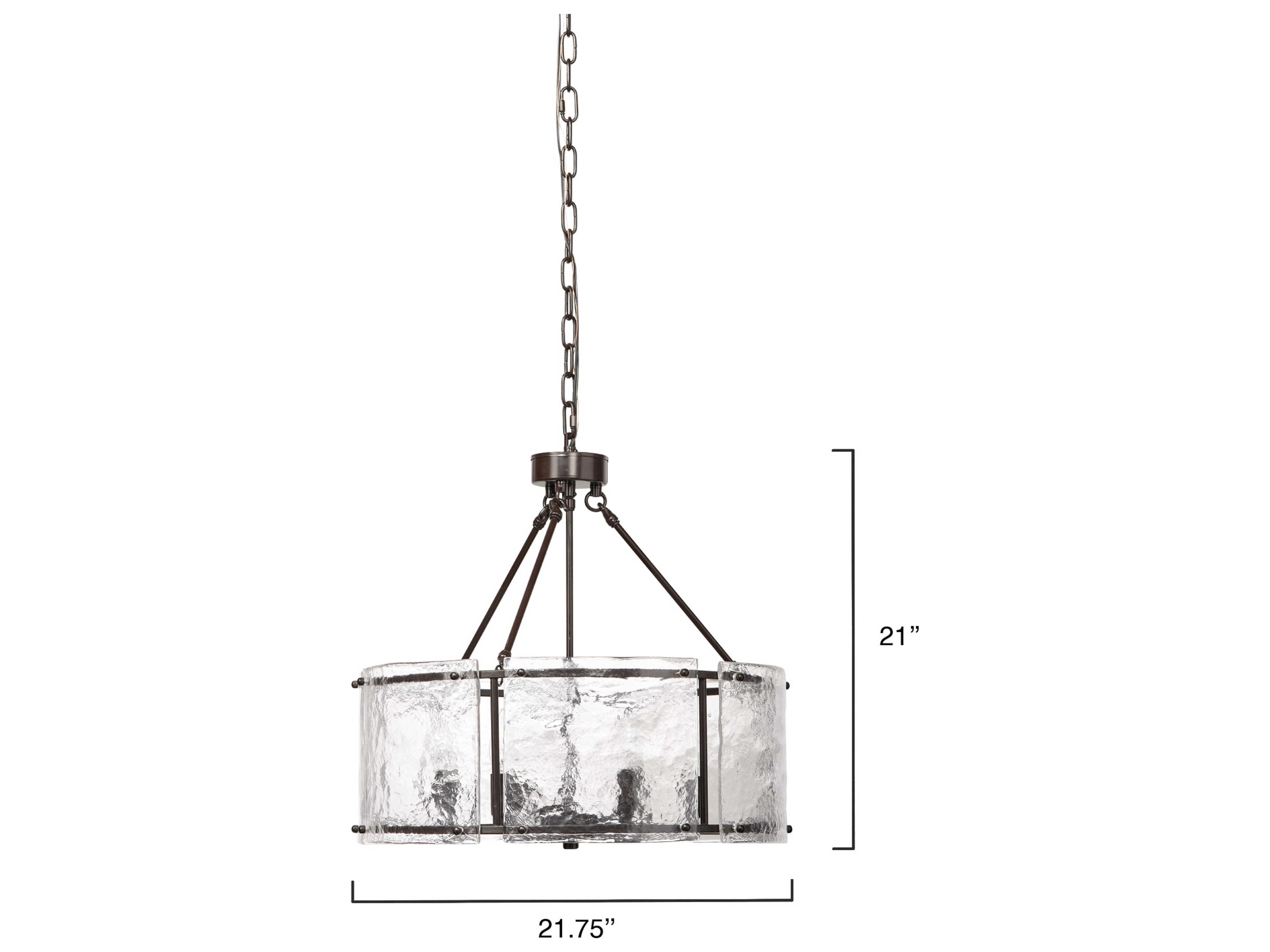 Jamie Young Glenn 6-Light Oil Rubbed Bronze Glass Drum Chandelier