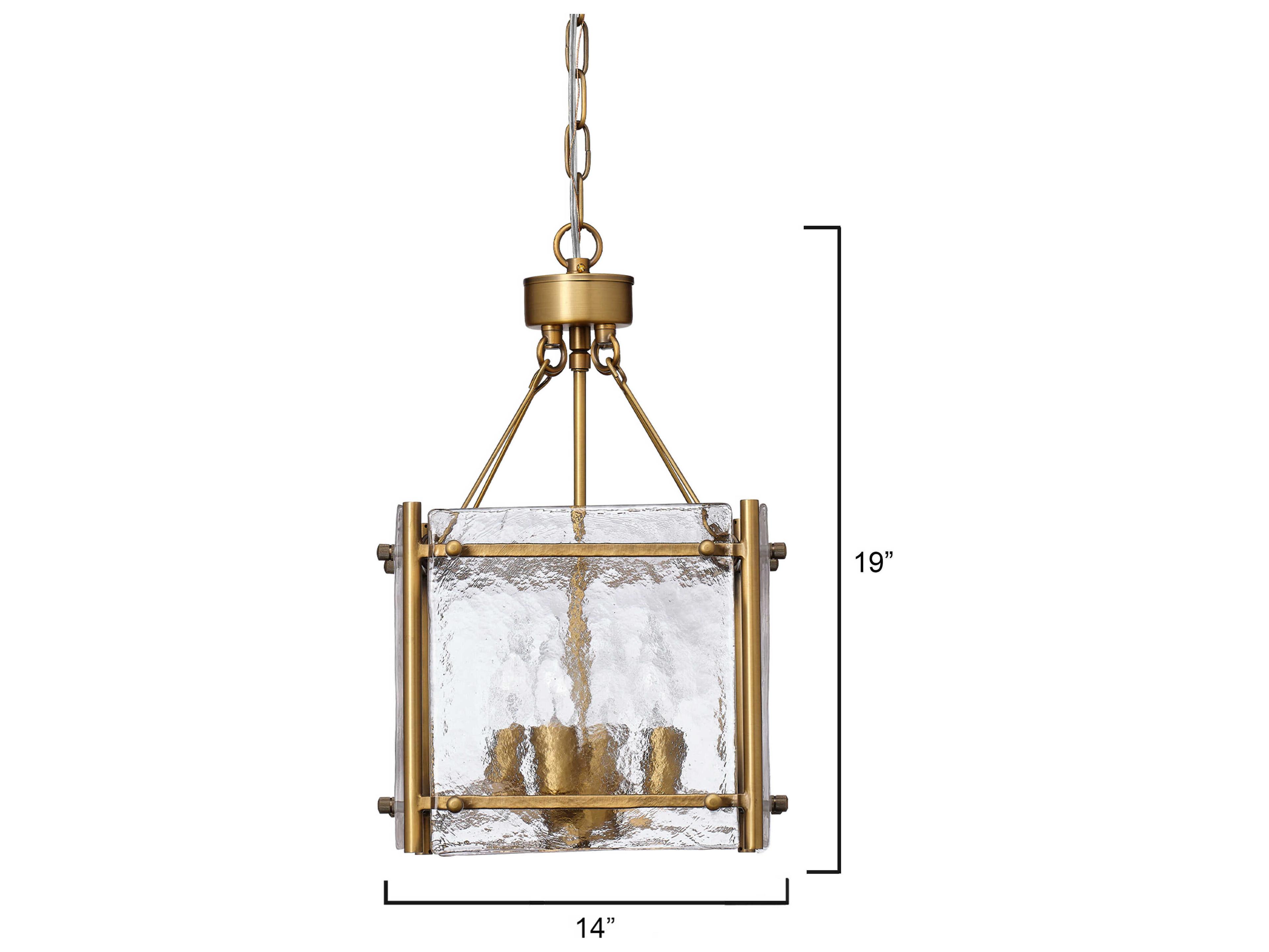 Jamie Young Glenn 4-Light Antique Brass Glass Pendant