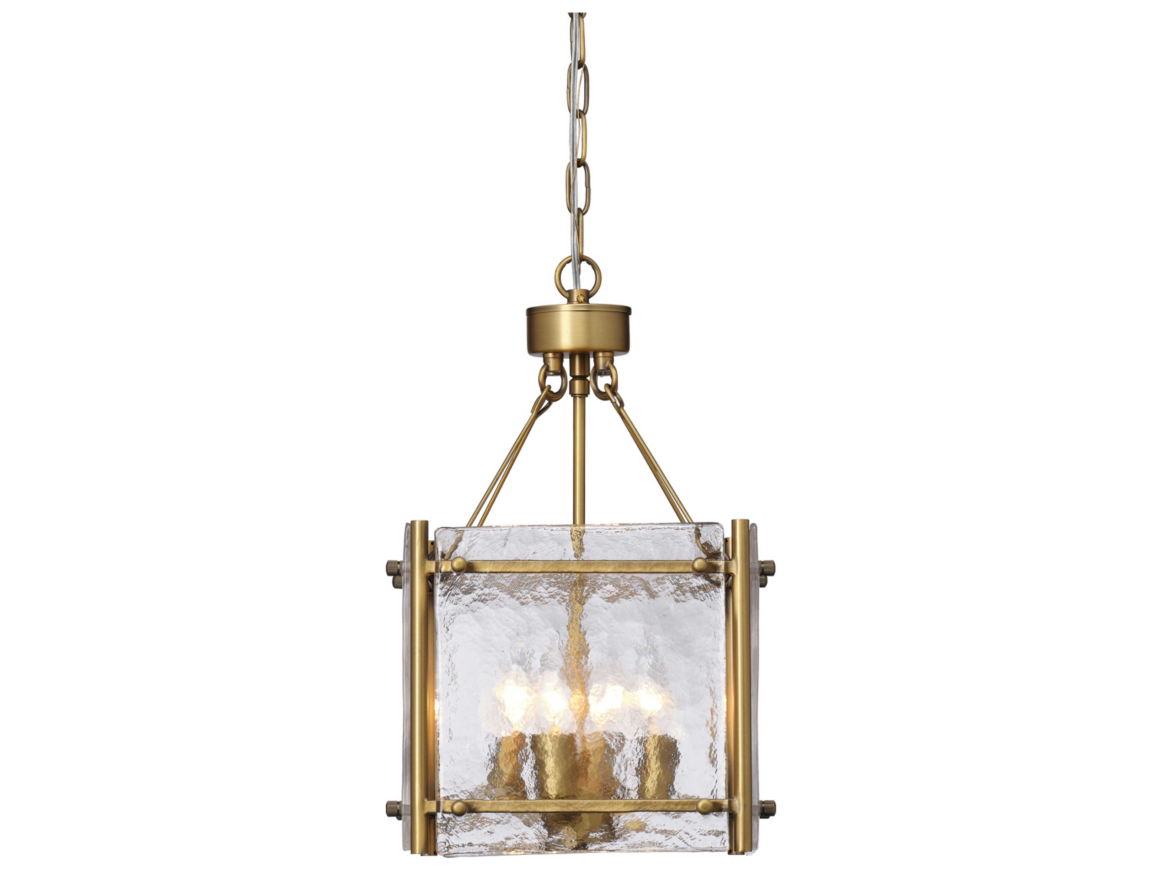 Jamie Young Glenn 4-Light Antique Brass Glass Pendant