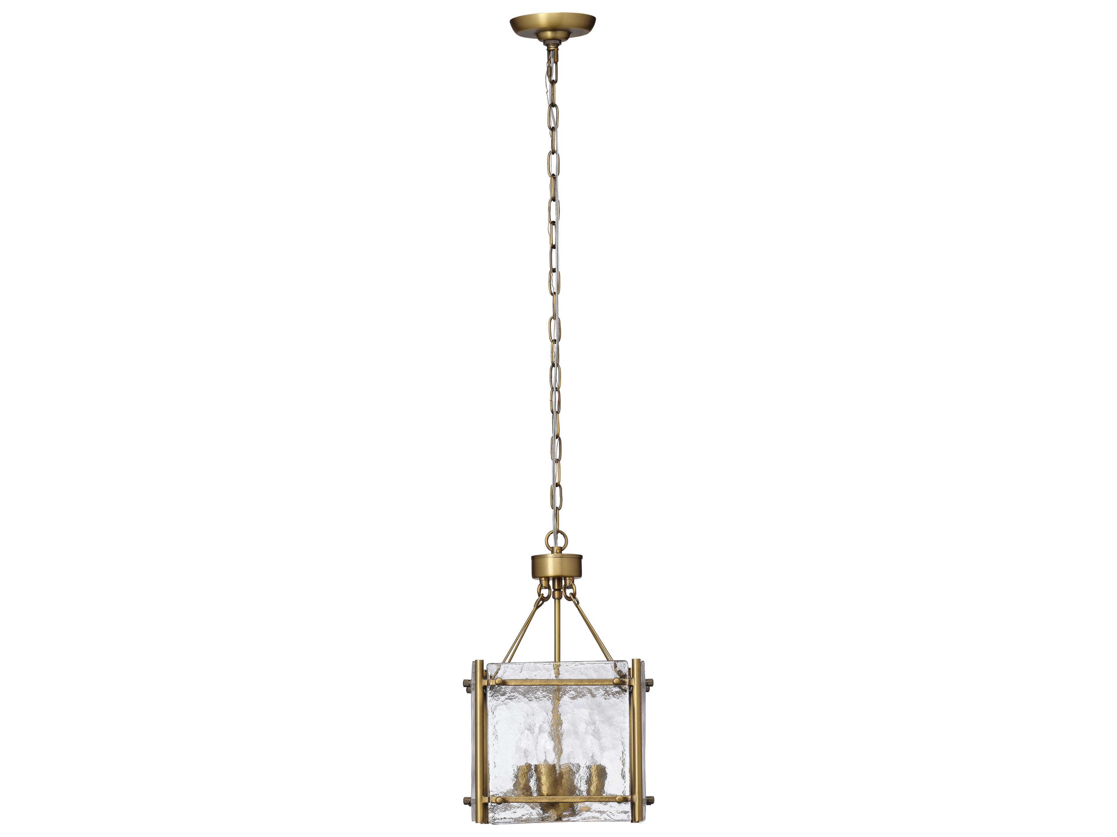 Jamie Young Glenn 4-Light Antique Brass Glass Pendant