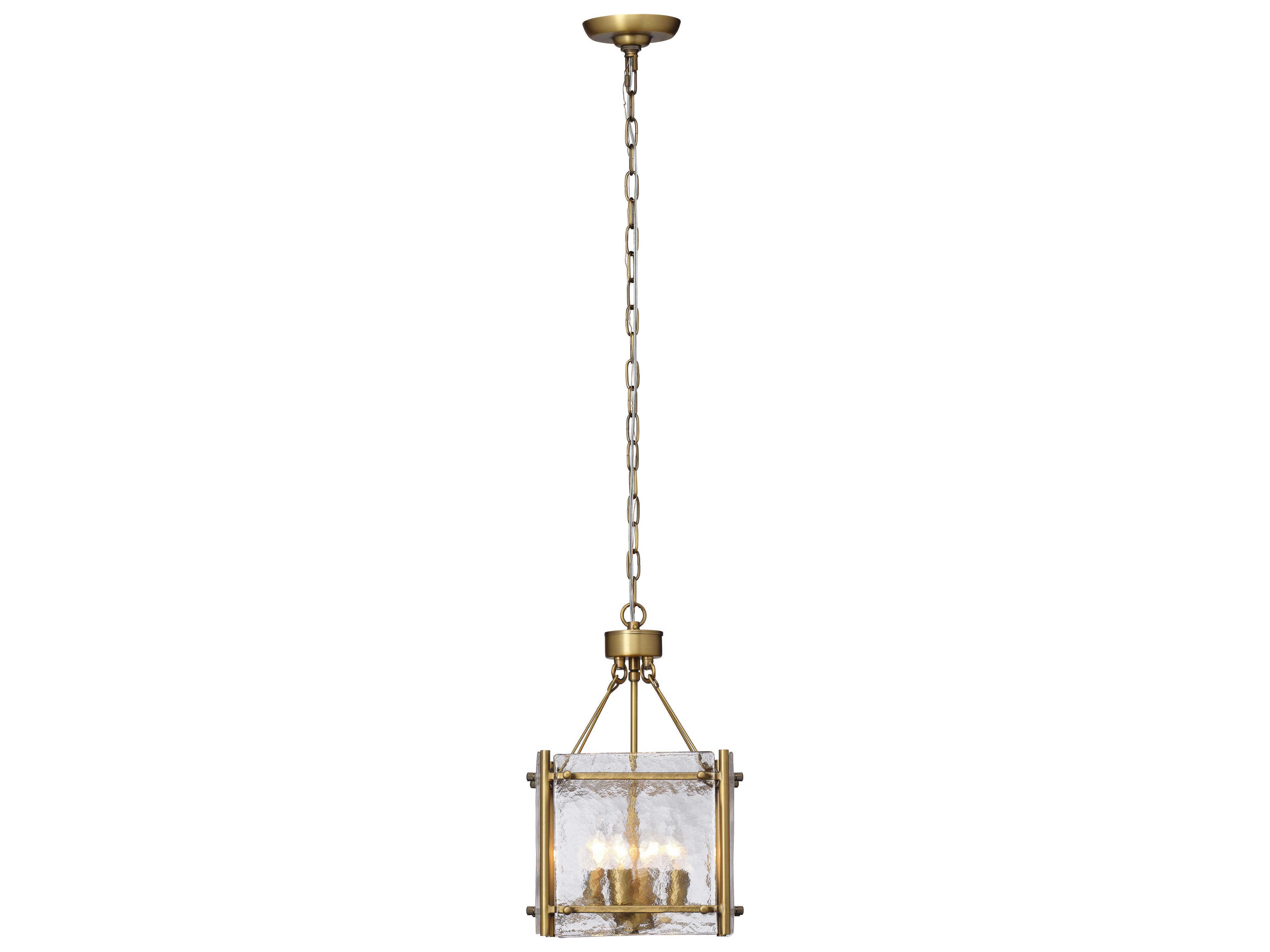Jamie Young Glenn 4-Light Antique Brass Glass Pendant