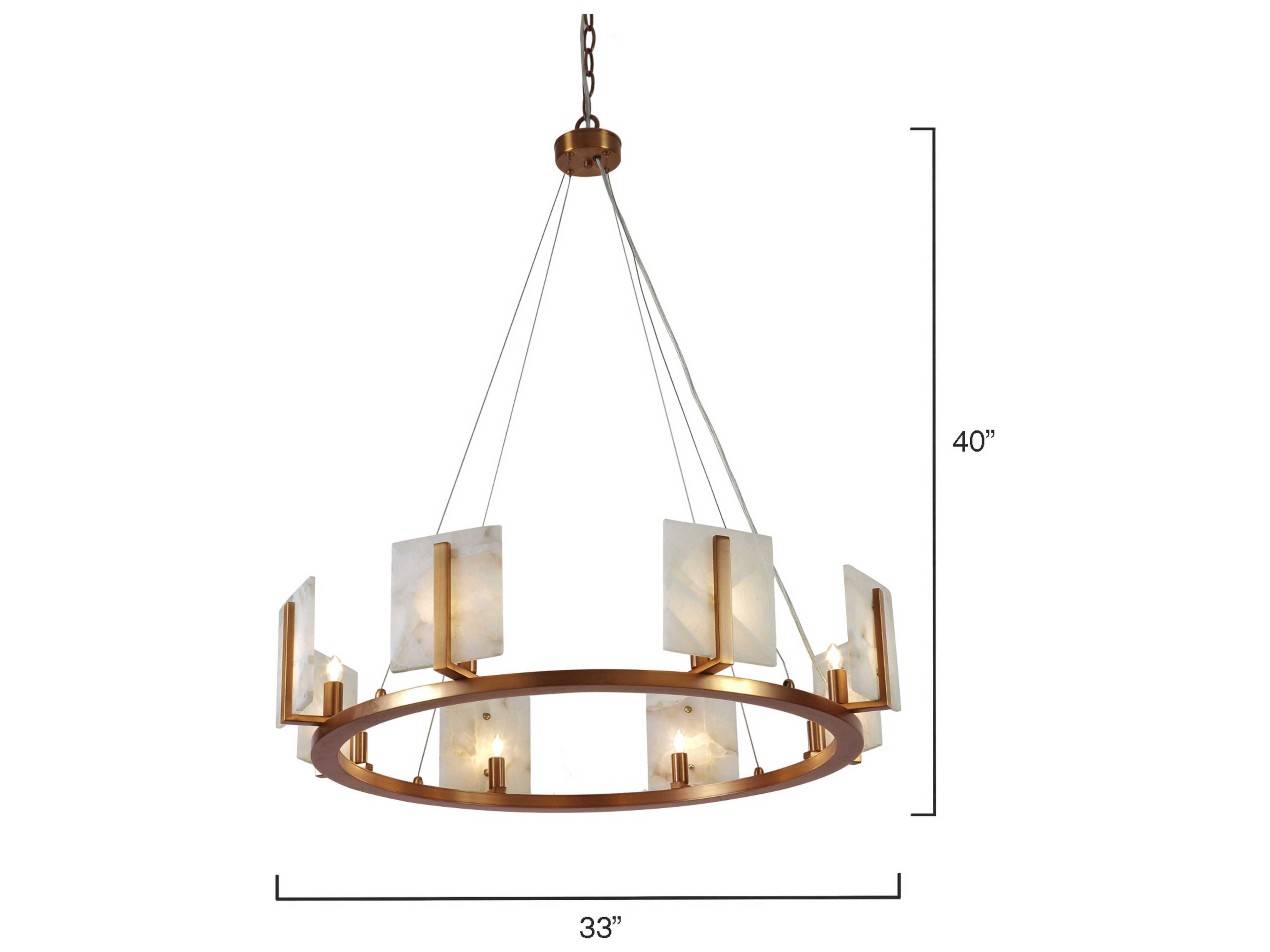 Jamie Young Halo 8-Light Antique Brass & Alabaster Off White Round Pendant