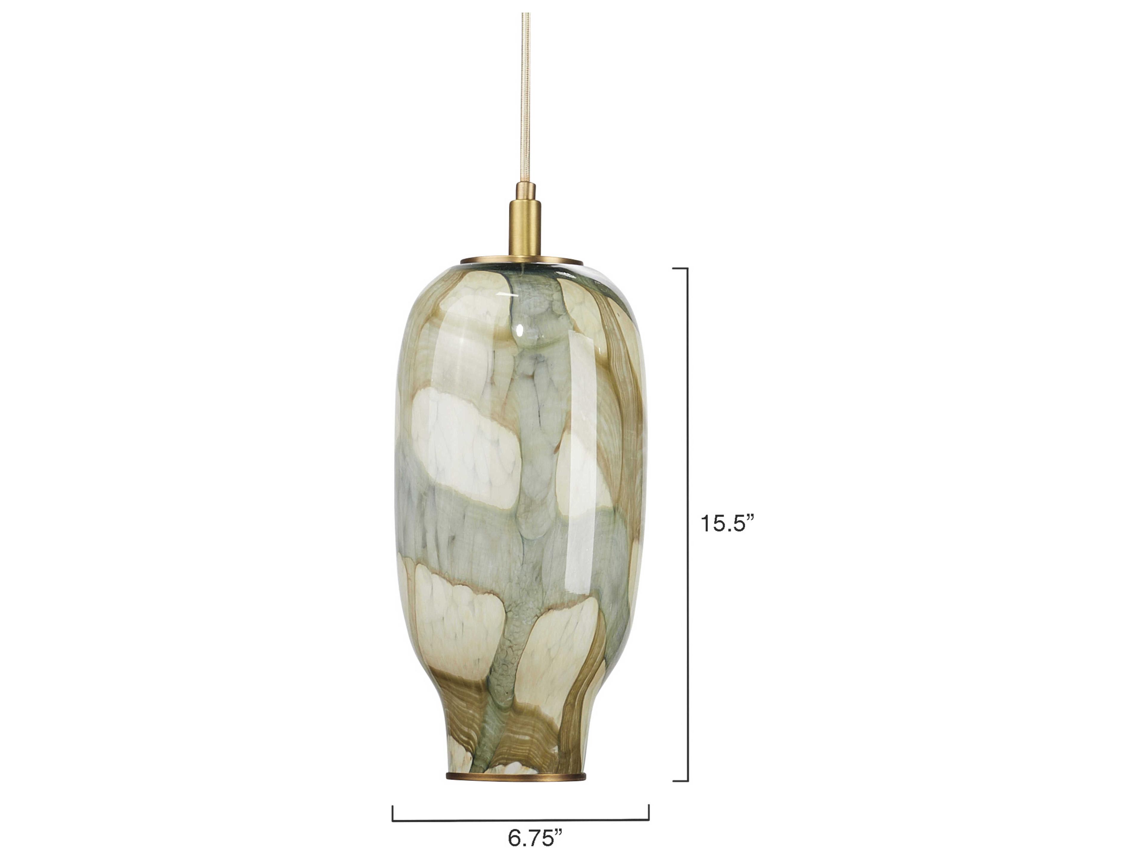Jamie Young Helen 1-Light Brass Glass Geometric Mini Pendant