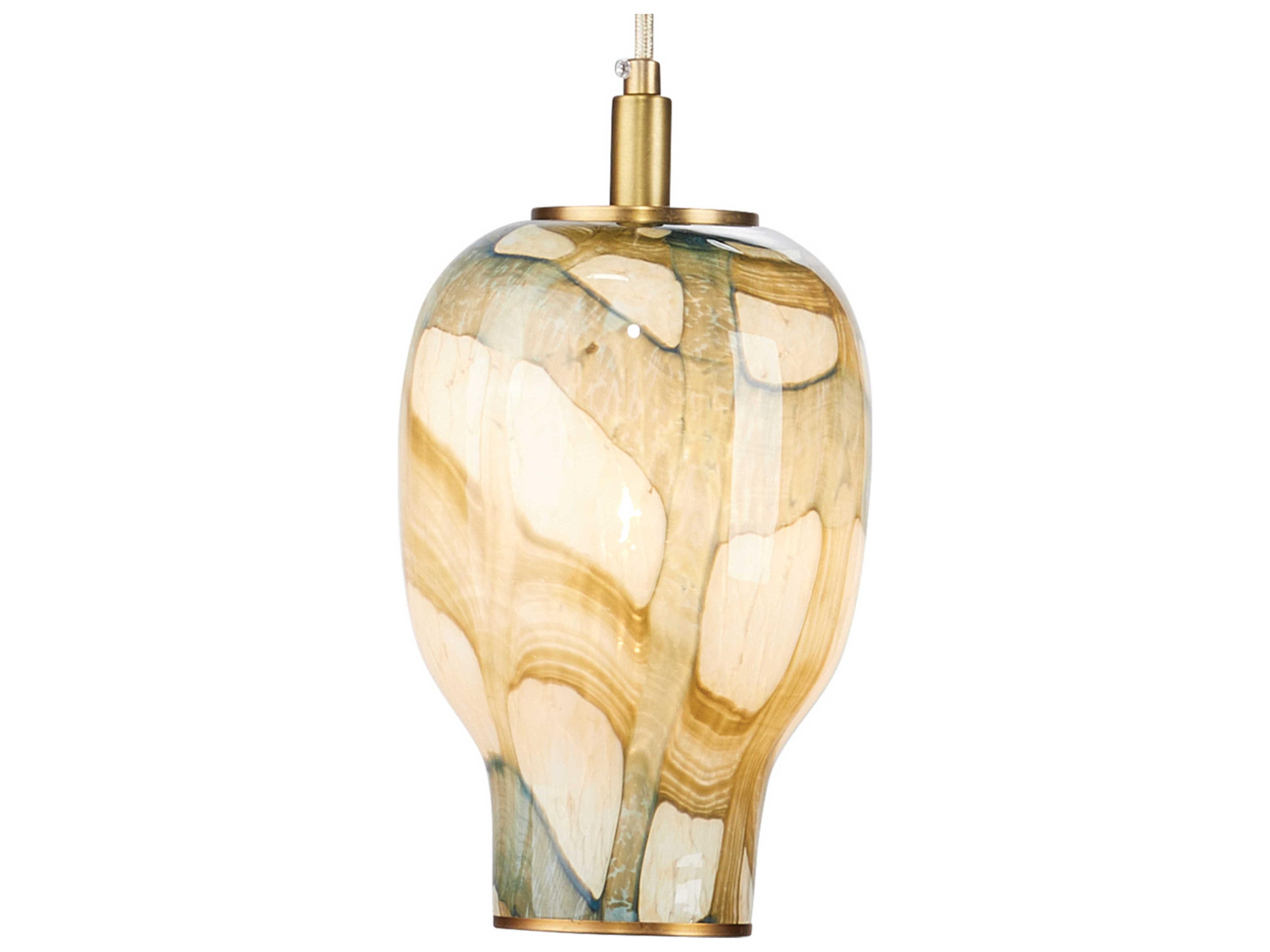Jamie Young Helen 1-Light Brass Glass Geometric Mini Pendant