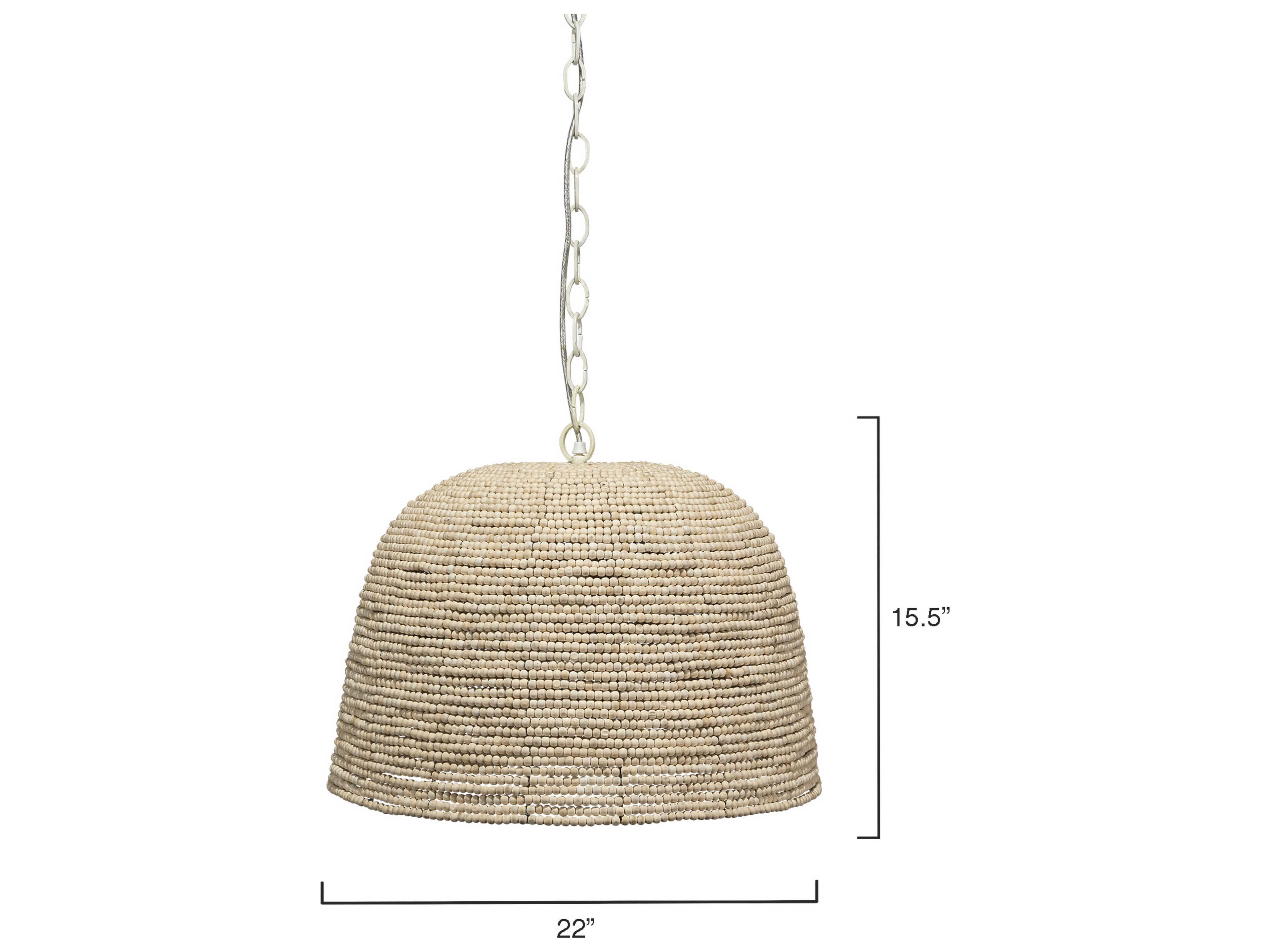 Jamie Young 1-Light Off White Beads Bowl Dome Pendant