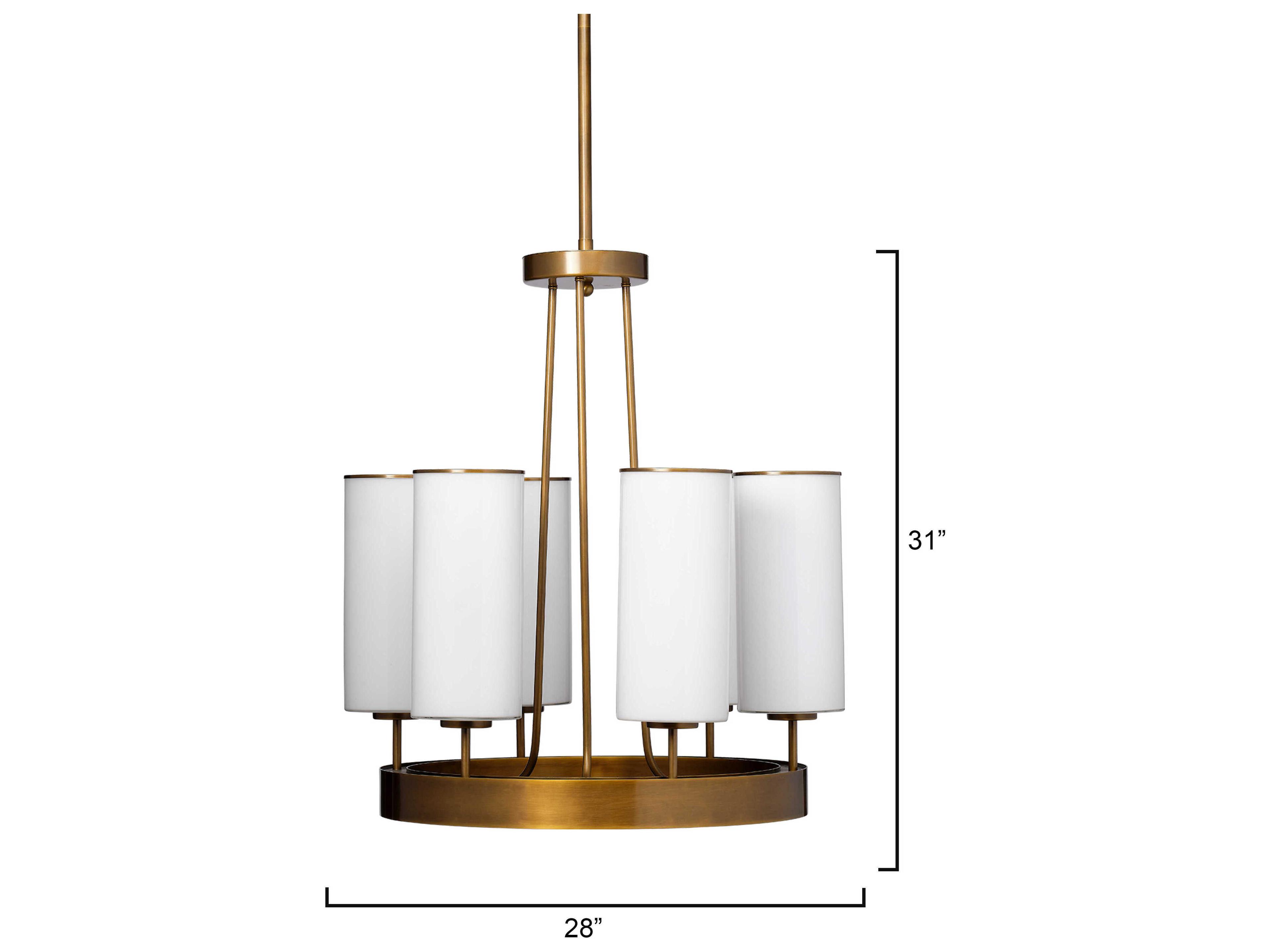Jamie Young 6-Light Antique Brass Glass LED Chandelier