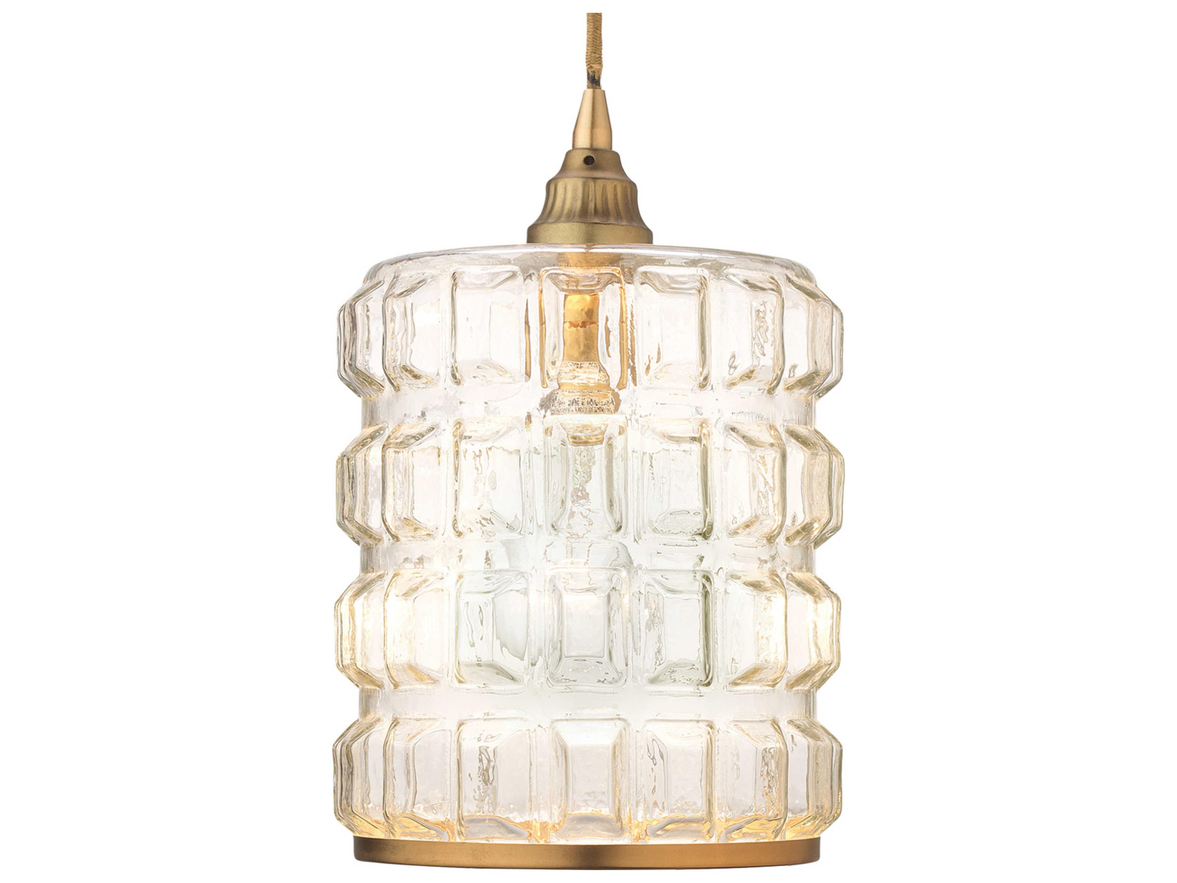 Jamie Young Madison 1-Light Antique Brass Glass Geometric Pendant