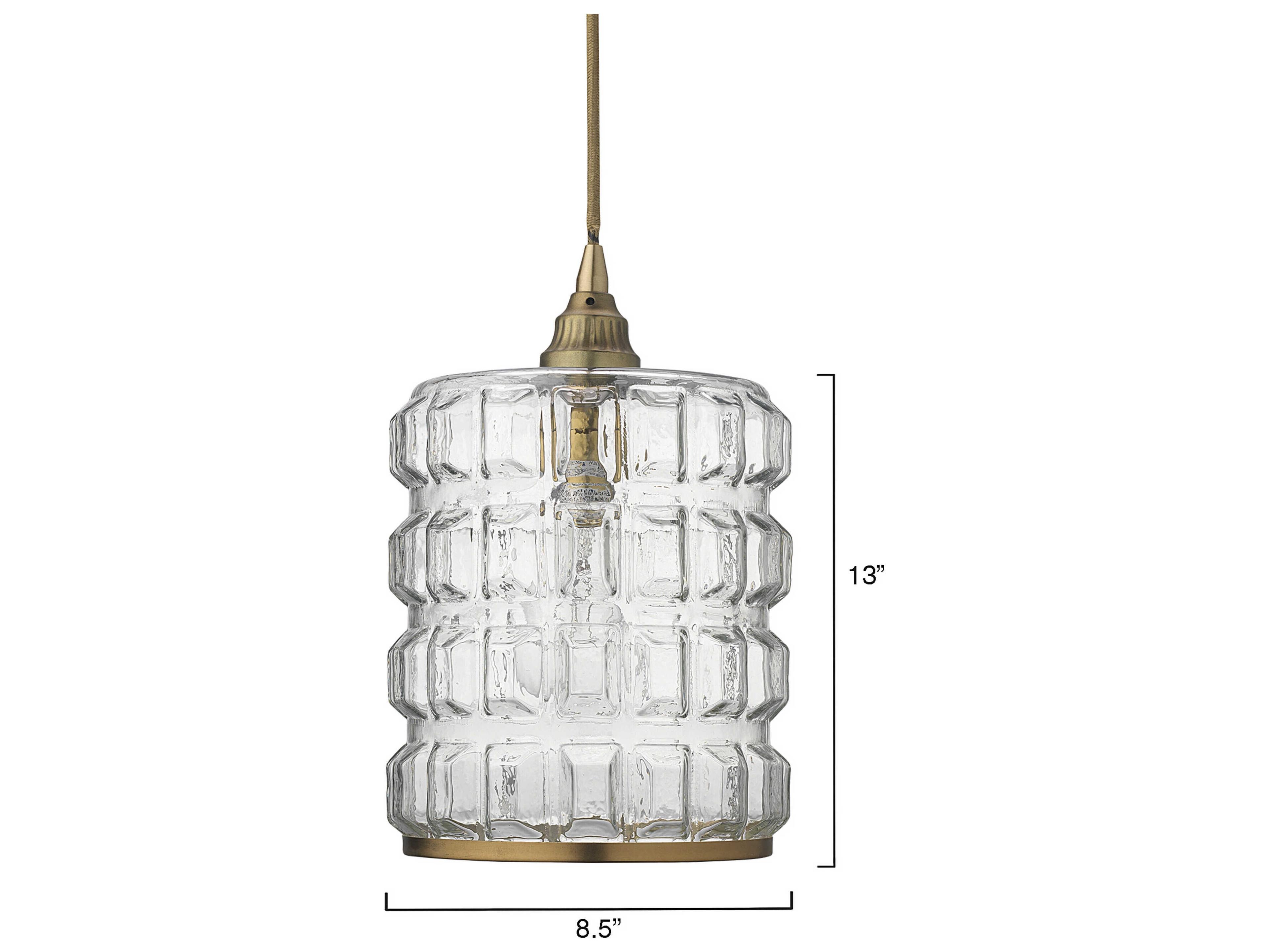 Jamie Young Madison 1-Light Antique Brass Glass Geometric Pendant