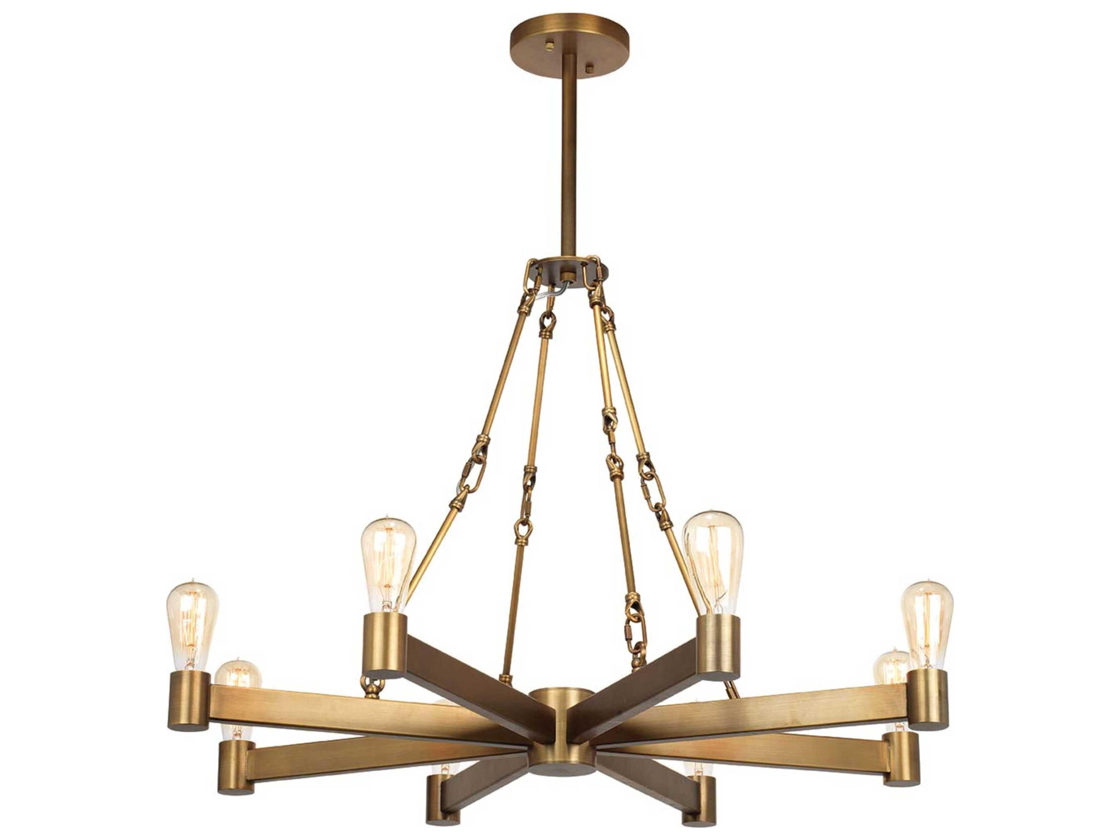 Jamie Young Manchester 8-Light Antique Brass Linear Sputnik Chandelier