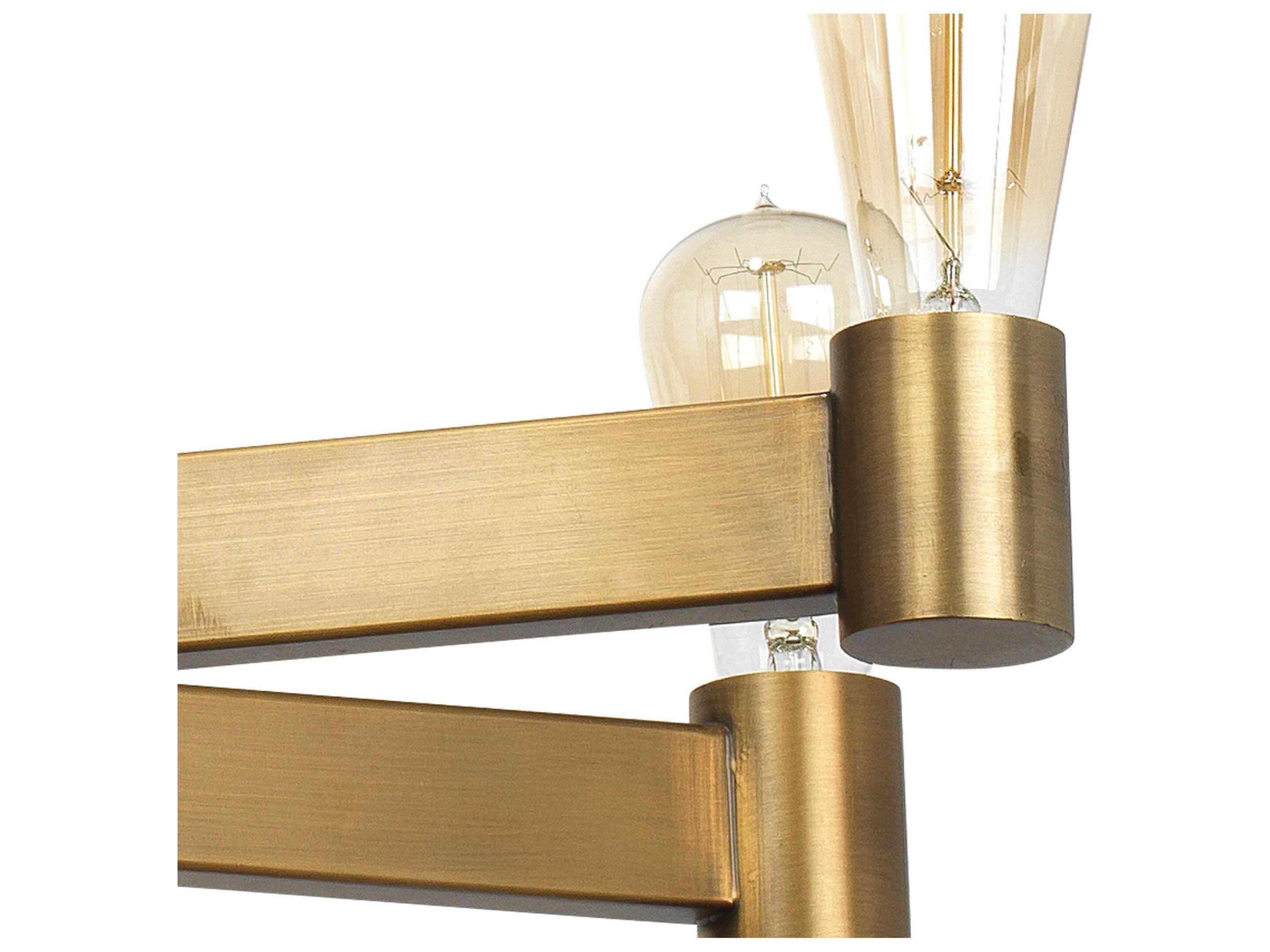 Jamie Young Manchester 8-Light Antique Brass Linear Sputnik Chandelier