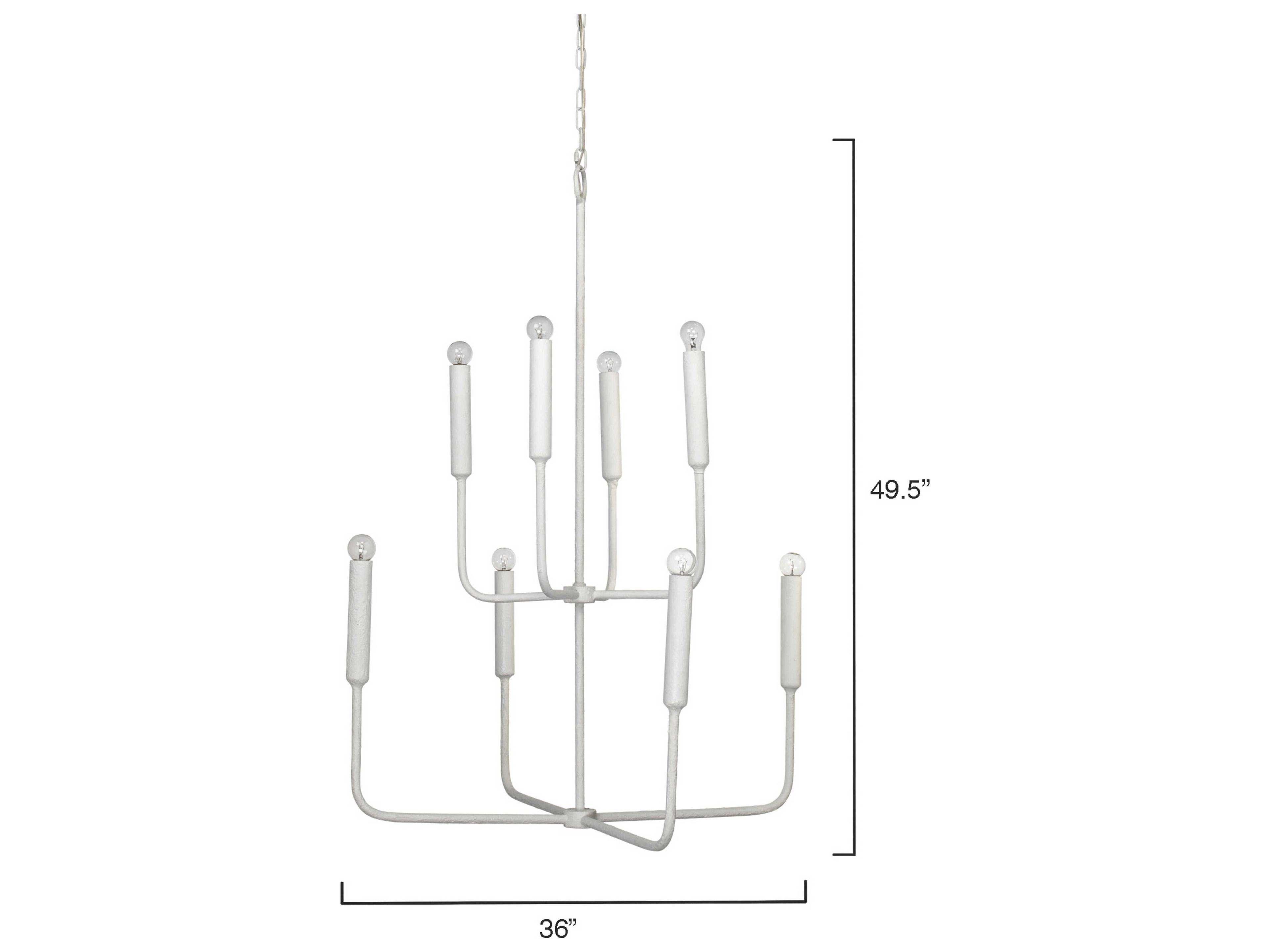 Jamie Young Mercer 8-Light White Gesso Chandelier