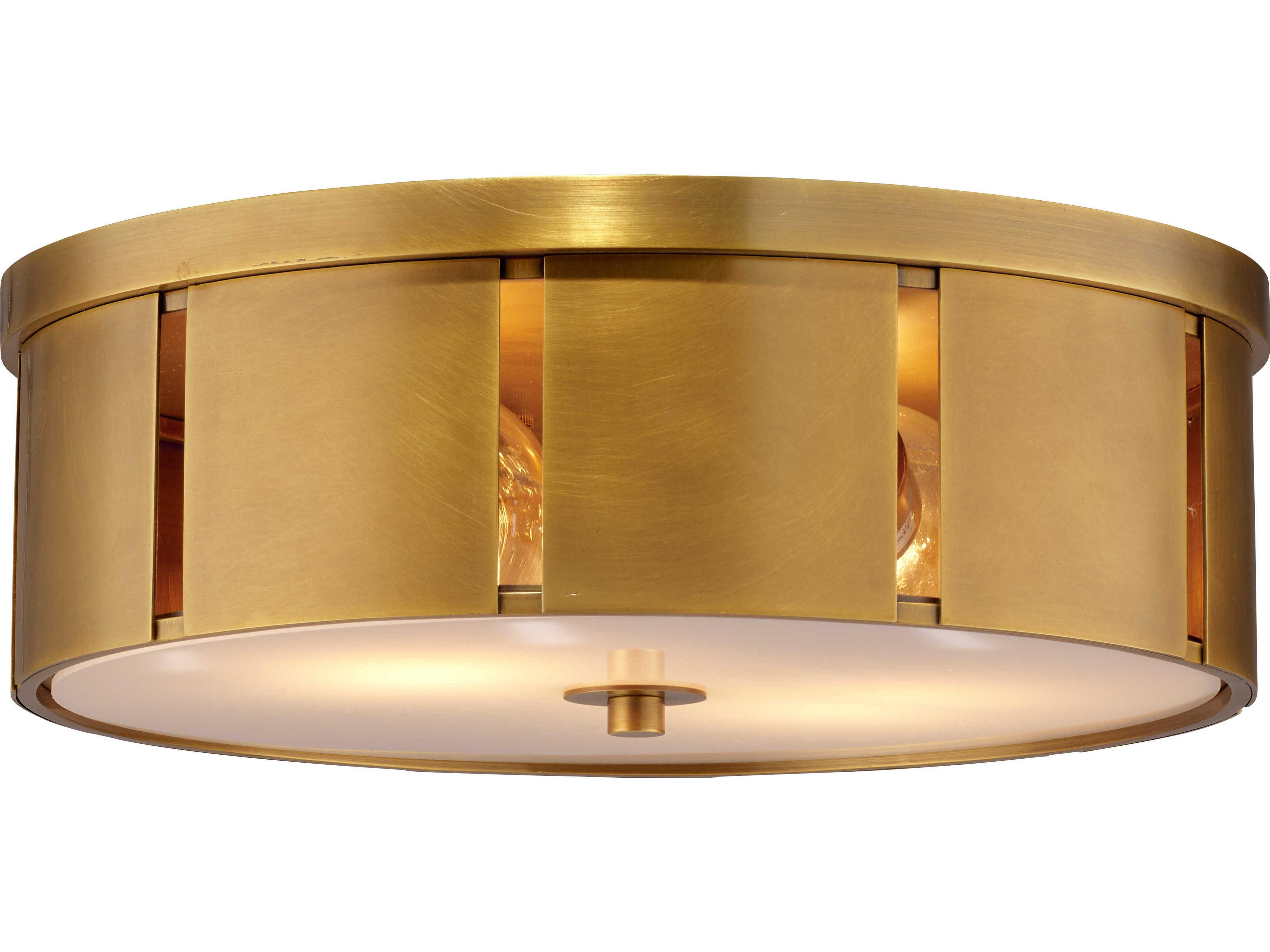Jamie Young 2-Light Antique Brass With Acrylic Diffuser Drum Flush Mount