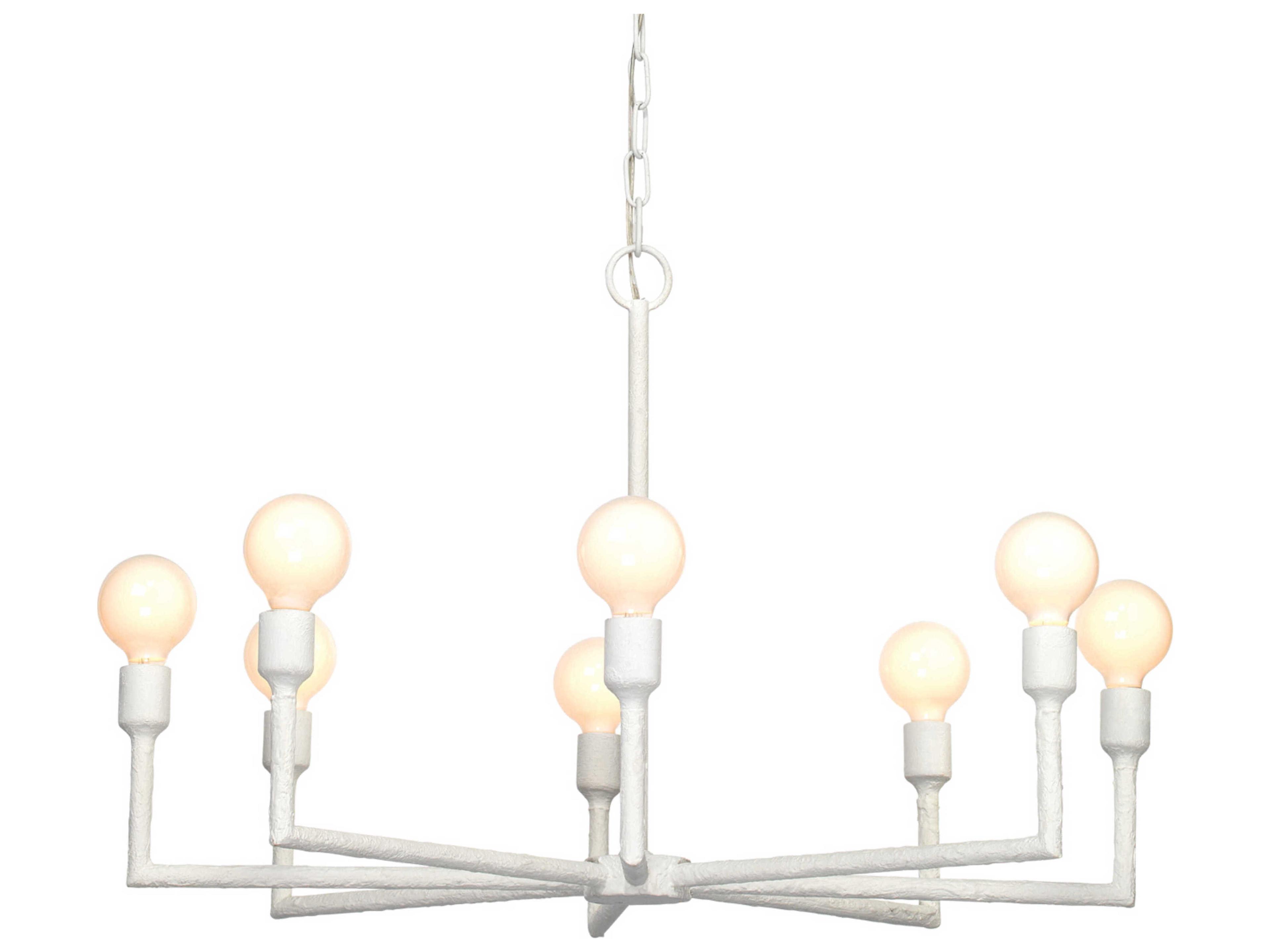 Jamie Young 8-Light White Gesso Chandelier
