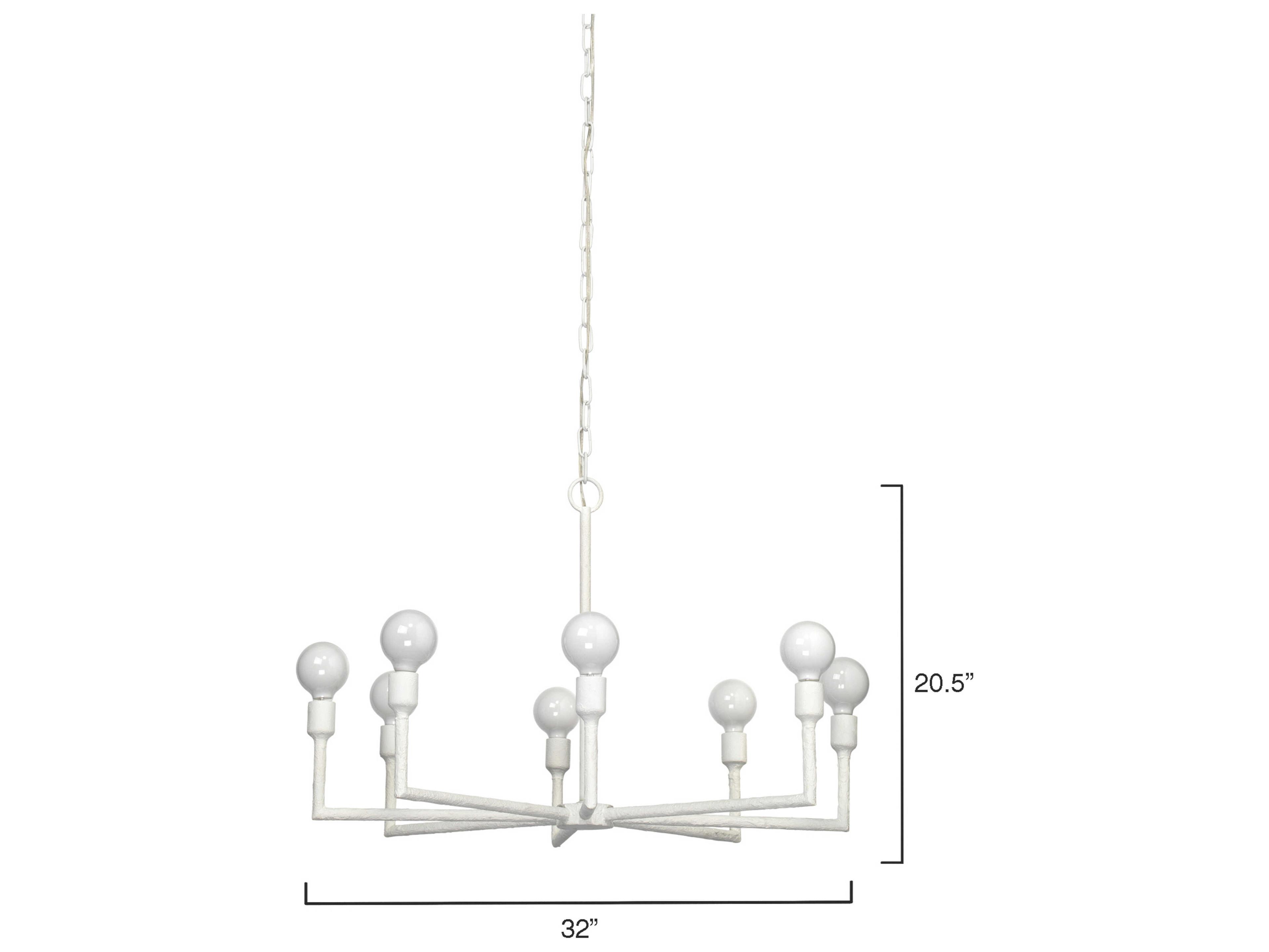 Jamie Young 8-Light White Gesso Chandelier