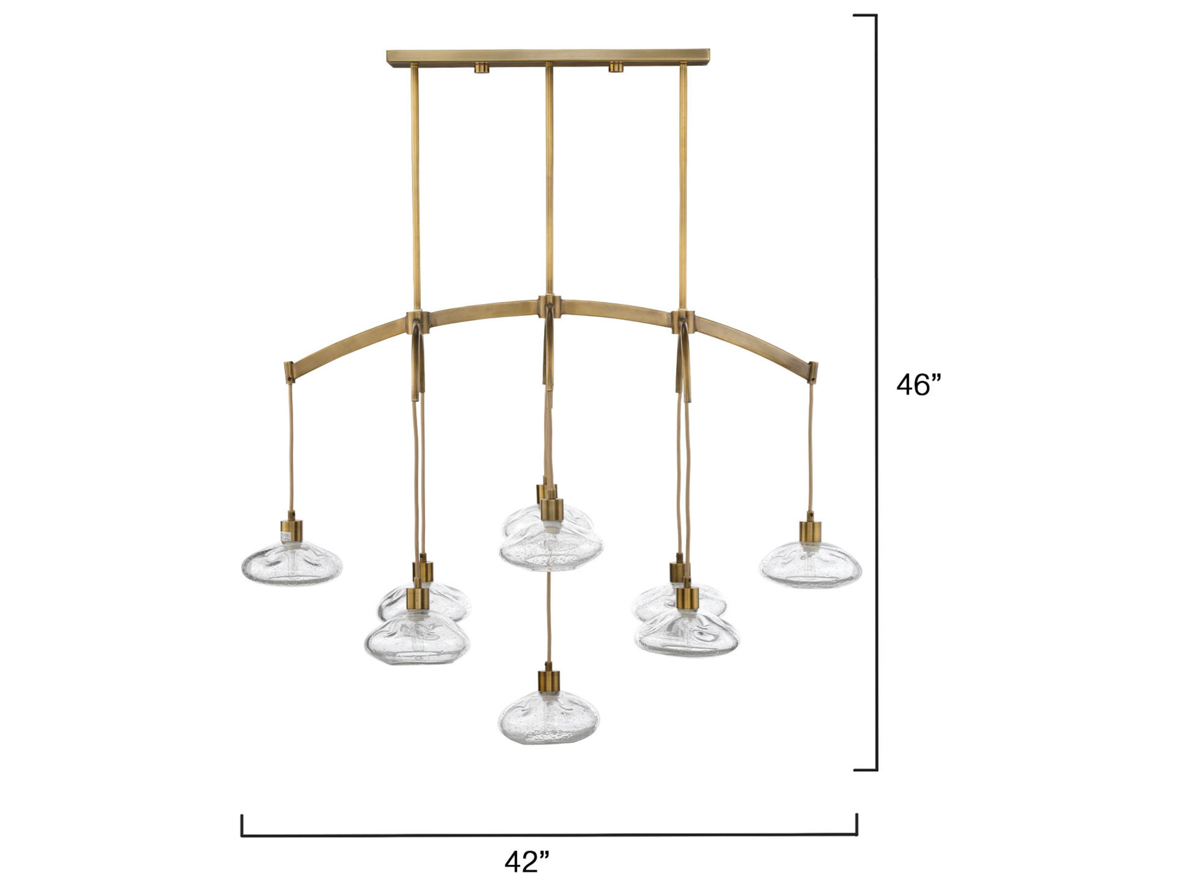 Jamie Young Reservoir 9-Light Brass Linear Chandelier