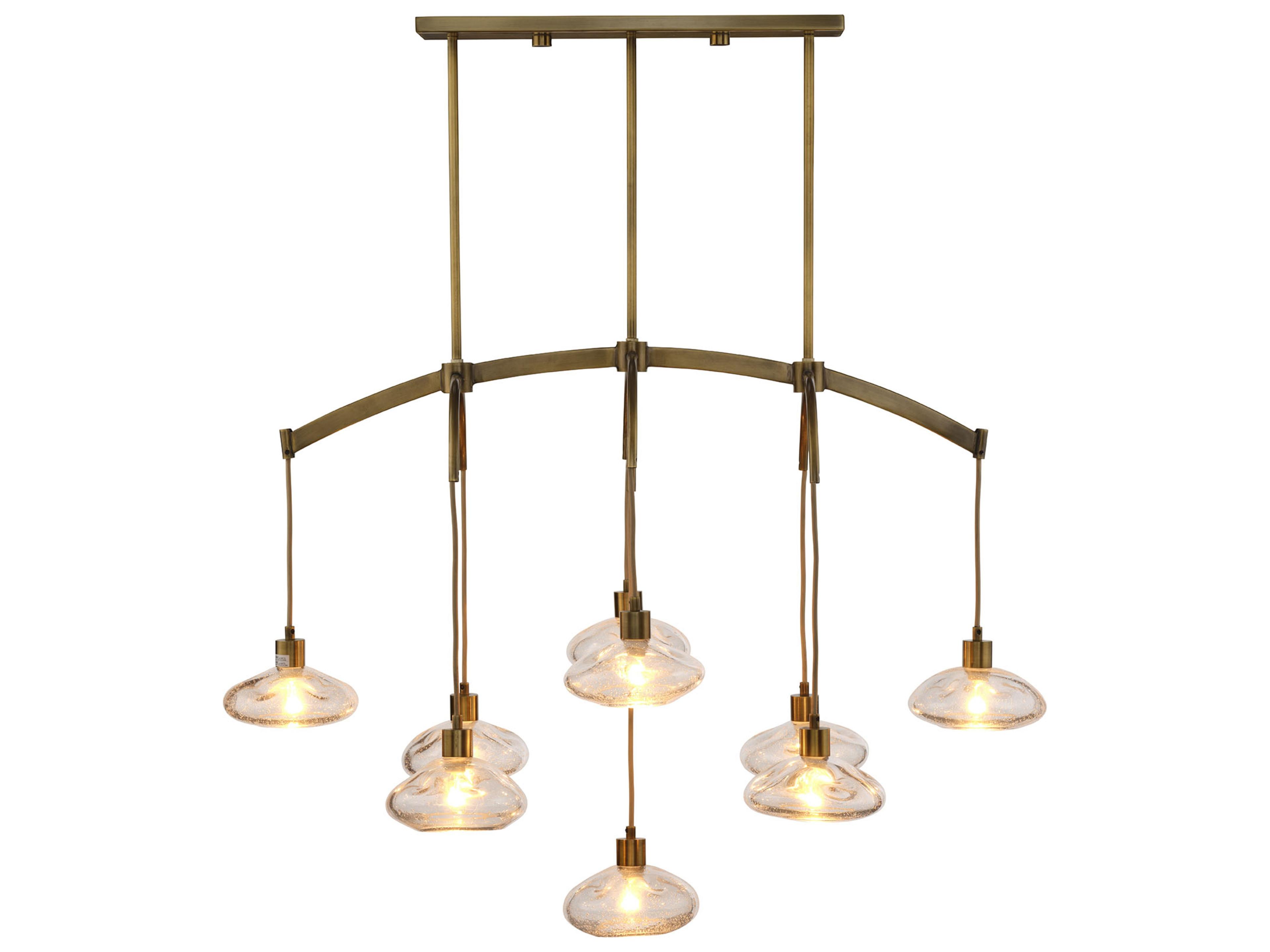 Jamie Young Reservoir 9-Light Brass Linear Chandelier