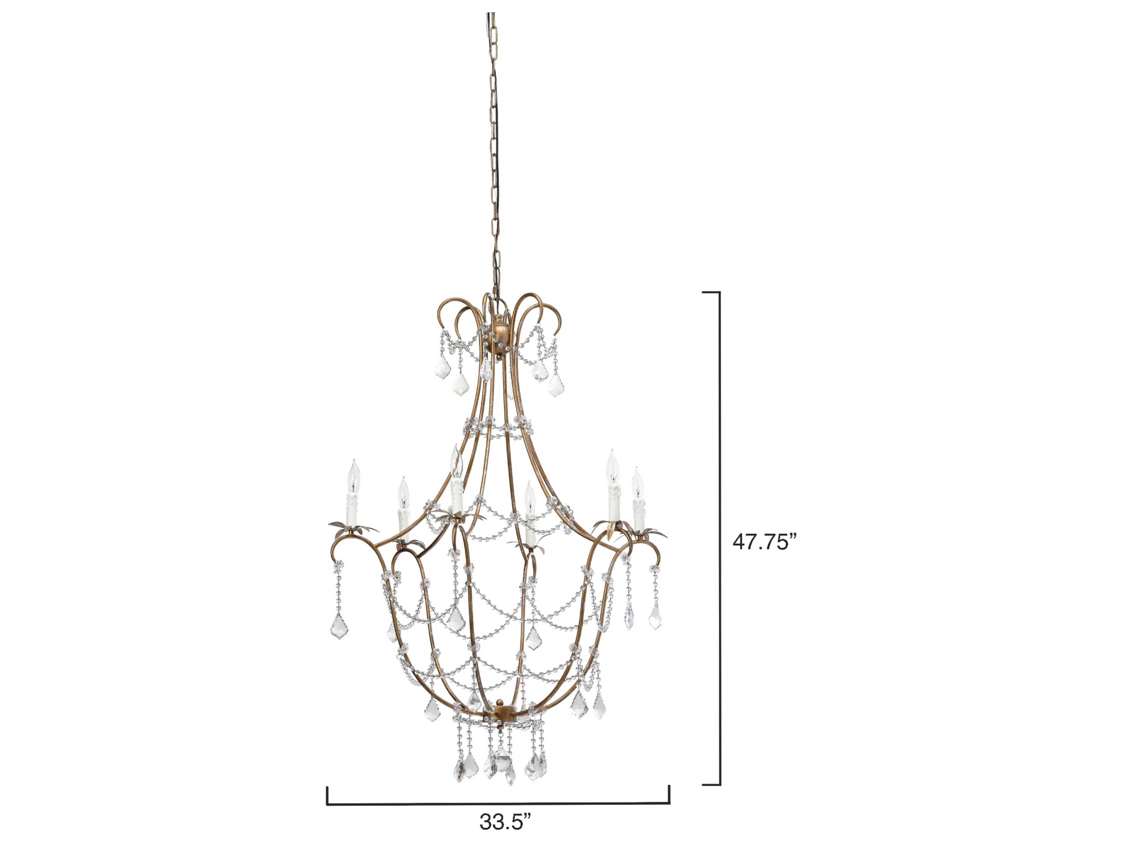 Jamie Young 12-Light Champagne Clear Gold Crystal Candelabra Chandelier