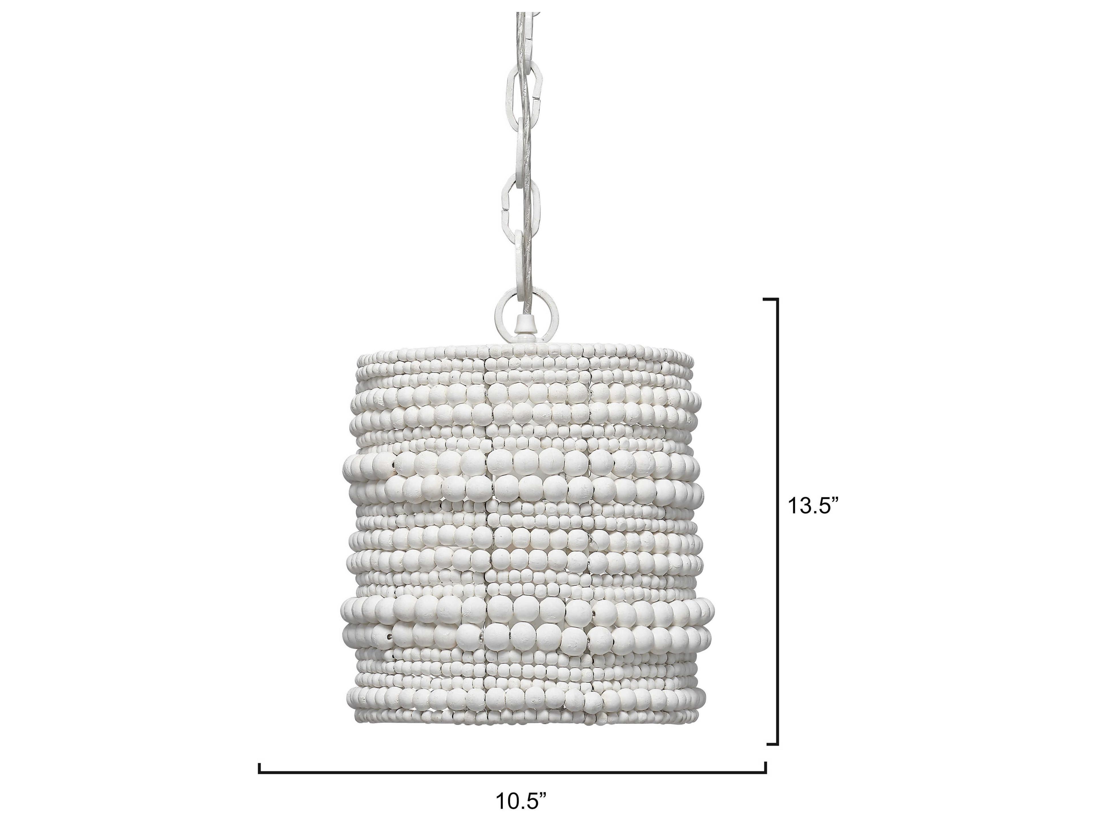 Jamie Young Strand 1-Light White Mini Pendant