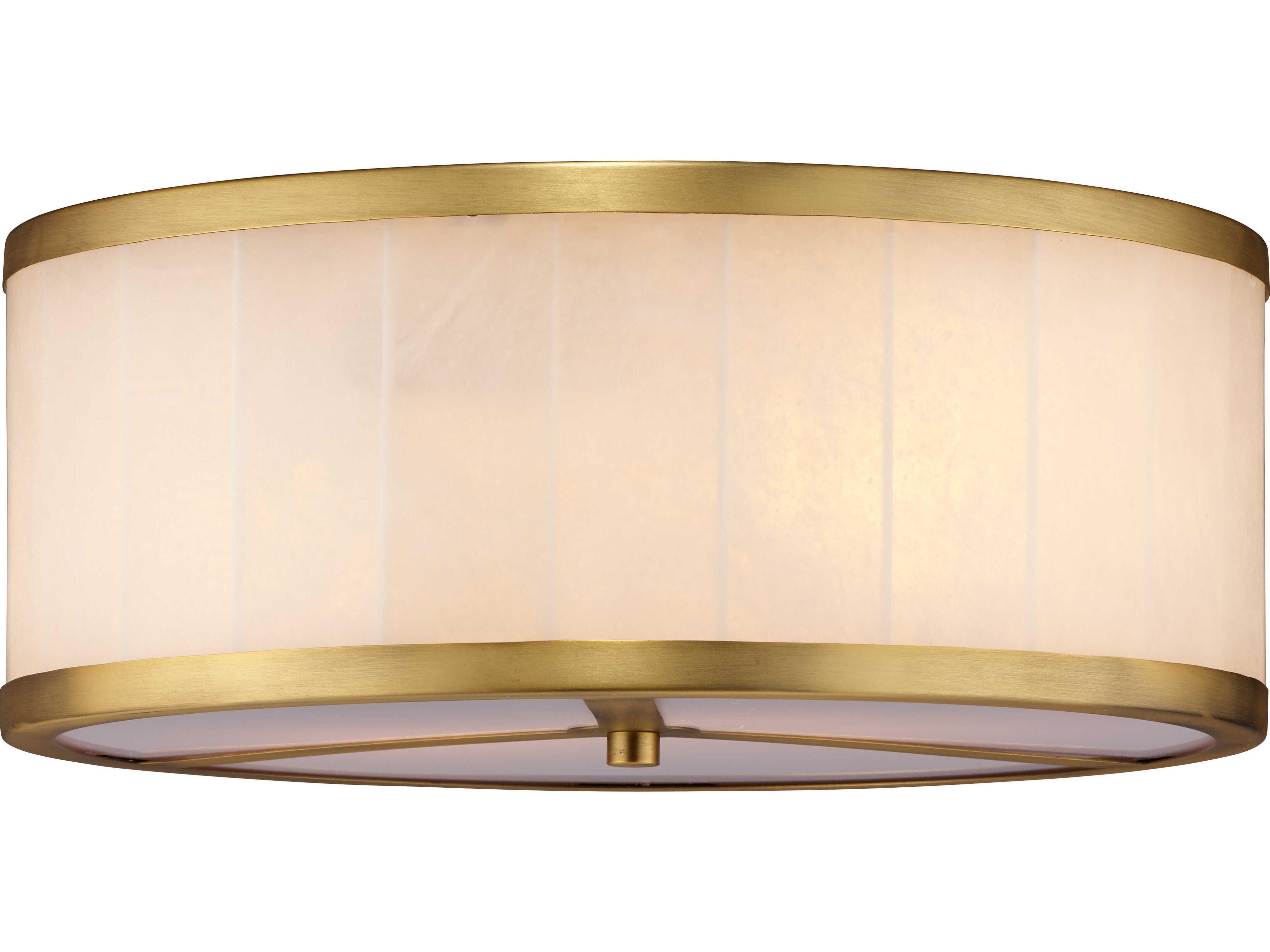 Jamie Young 2-Light Brass Drum Flush Mount