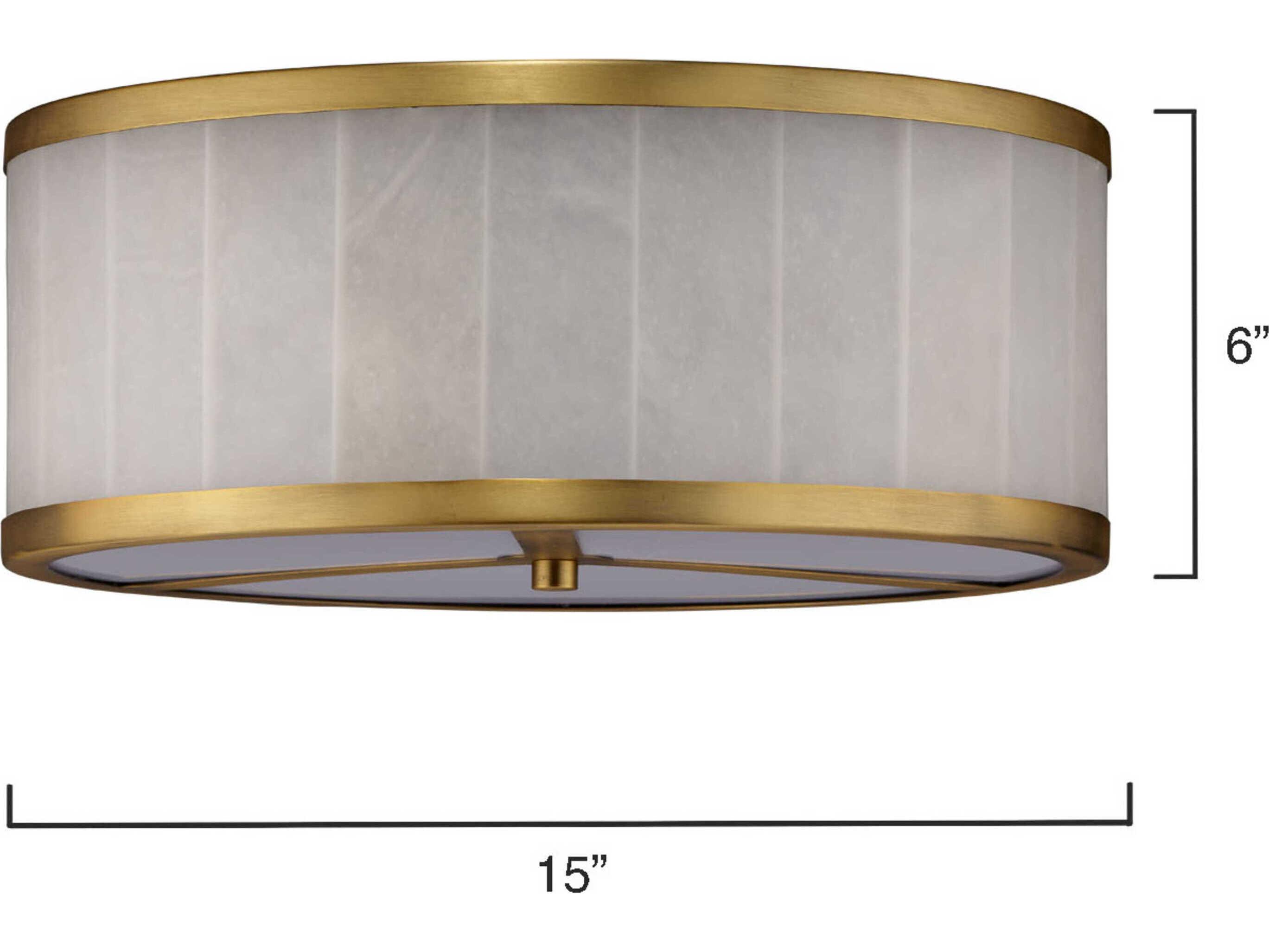 Jamie Young 2-Light Brass Drum Flush Mount