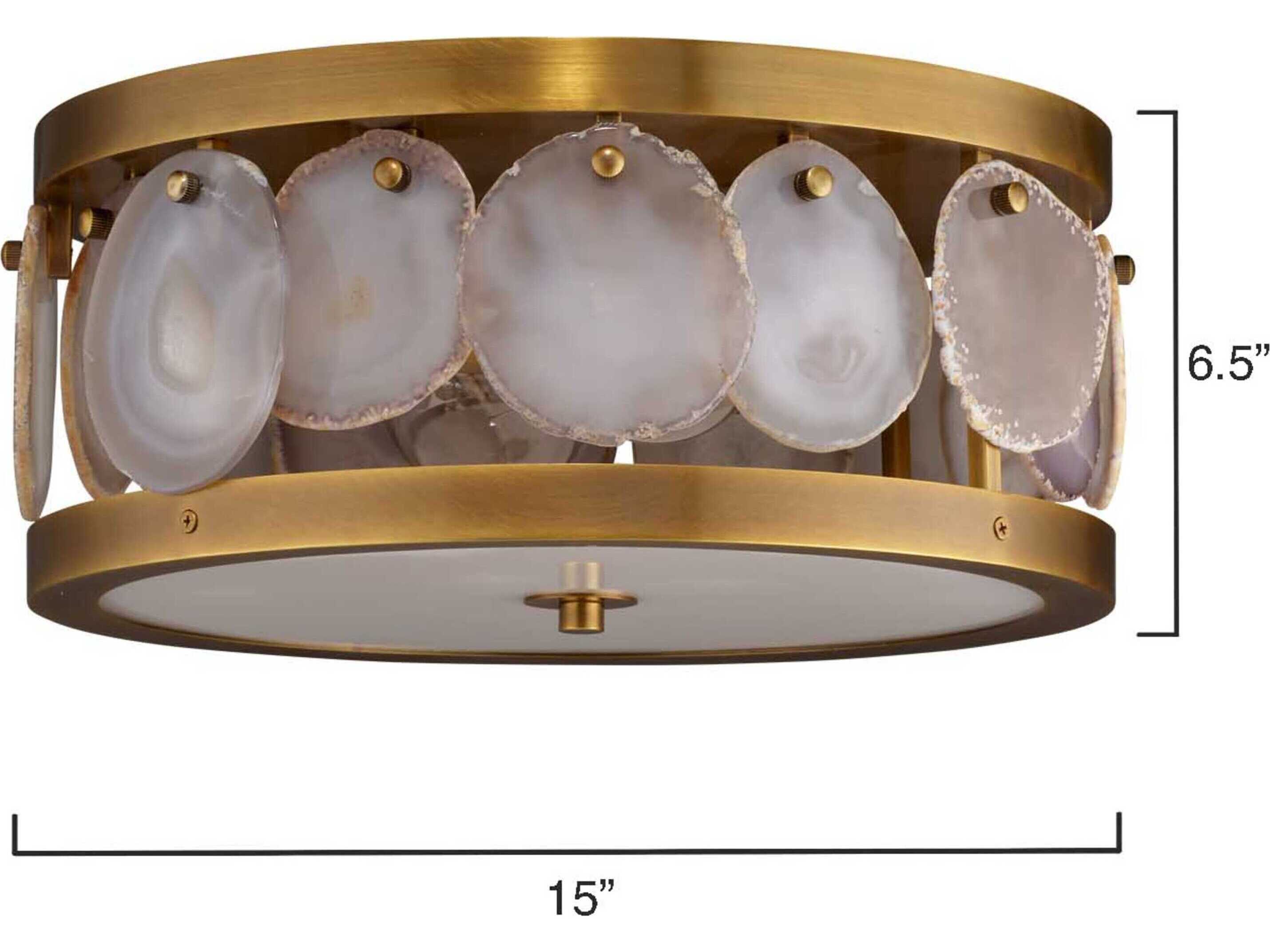 Jamie Young 2-Light Antique Brass With Acrylic Diffuser Drum Flush Mount