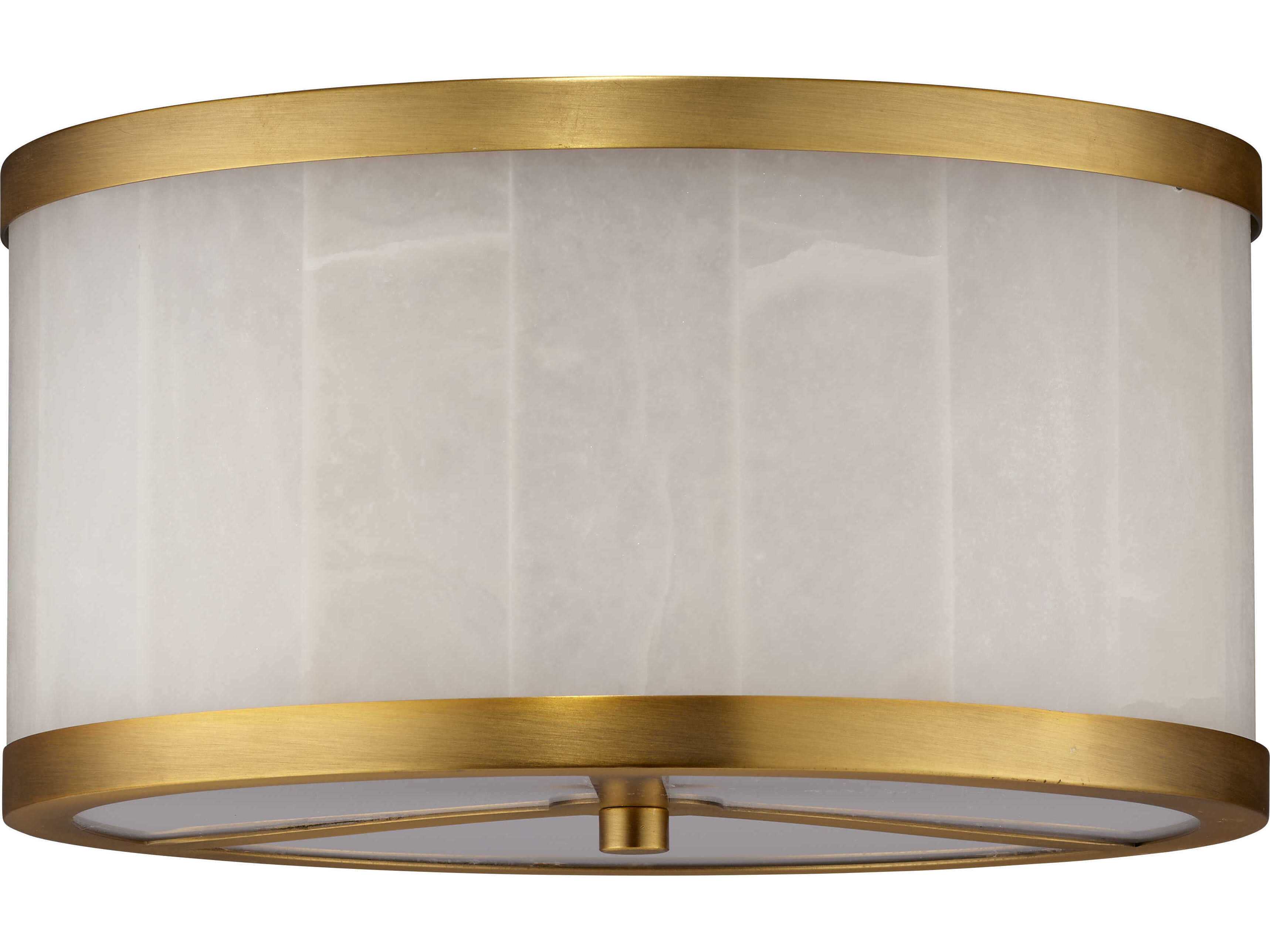 Jamie Young 2-Light Brass Drum Flush Mount