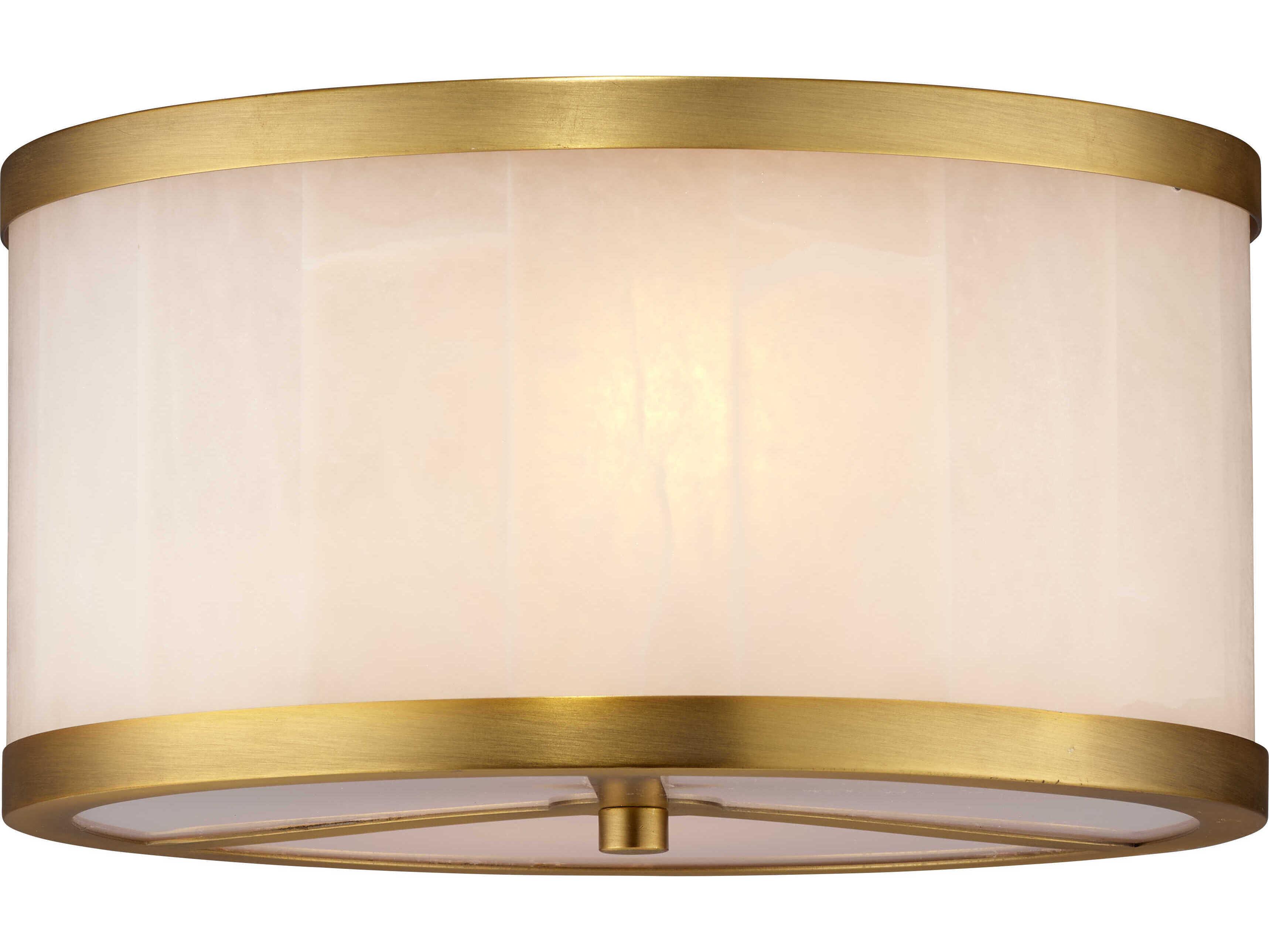 Jamie Young 2-Light Brass Drum Flush Mount