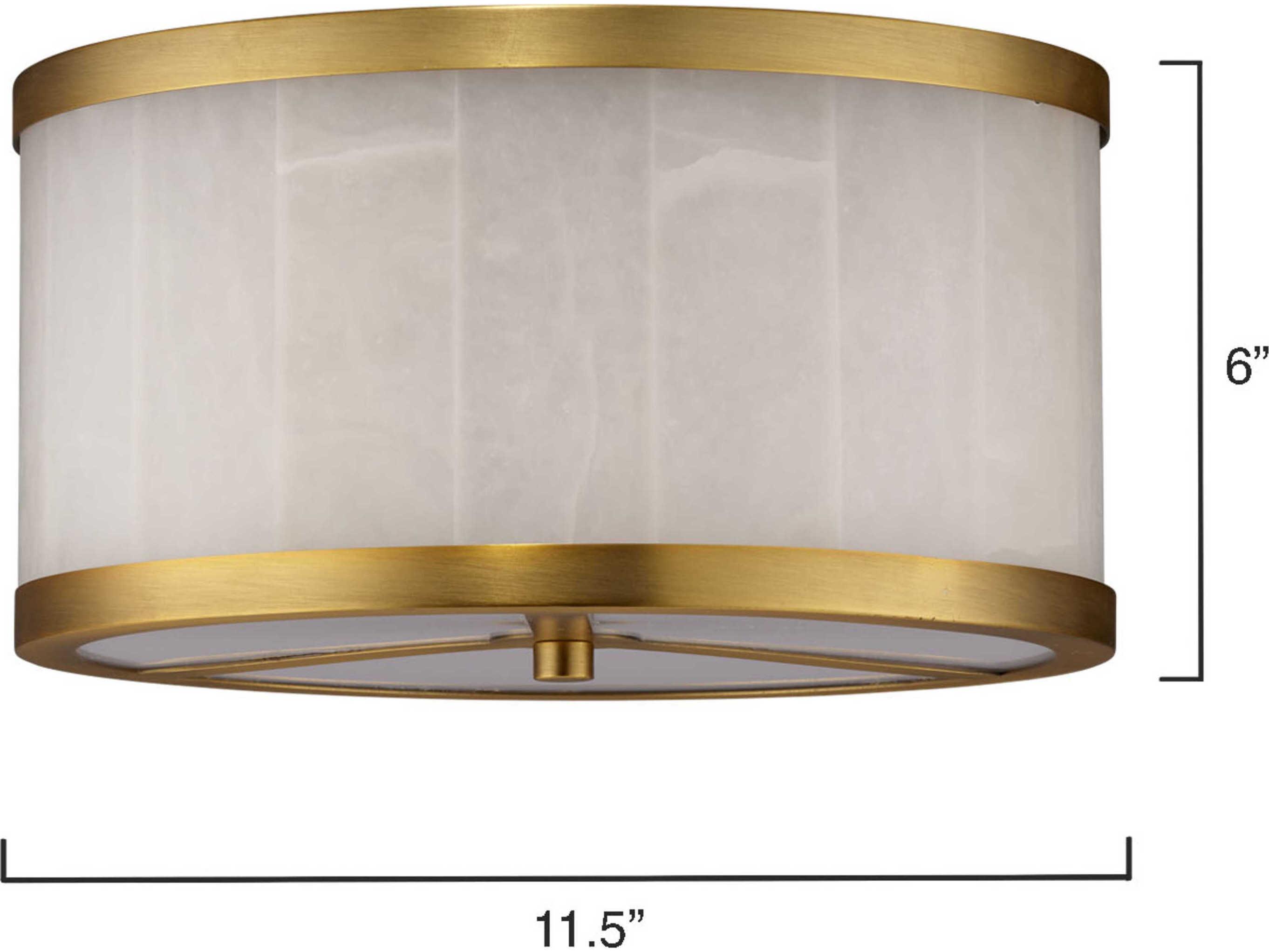Jamie Young 2-Light Brass Drum Flush Mount