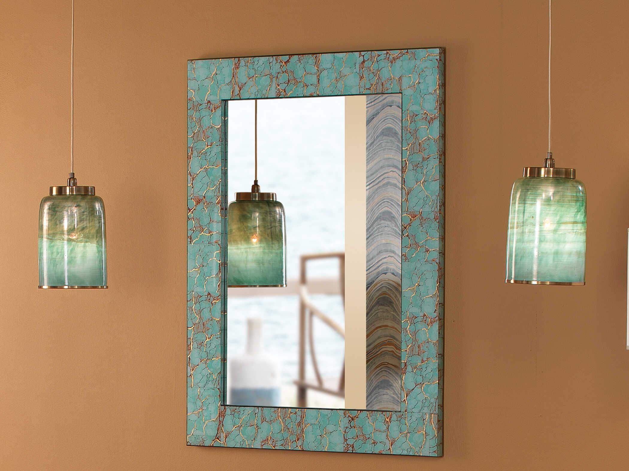 Jamie Young Vapor 1-Light Aqua Metallic Glass Blue Cylinder Mini Pendant