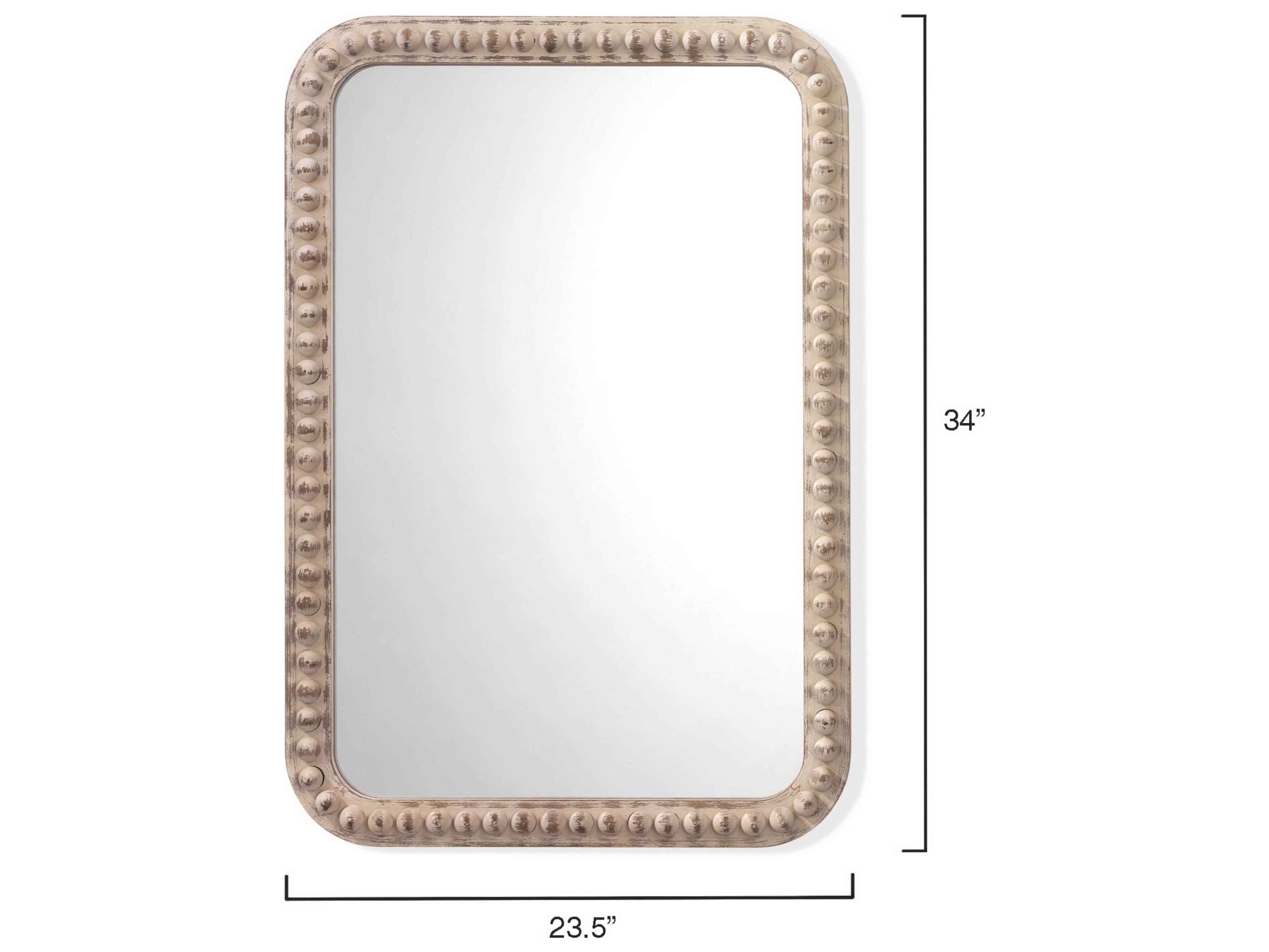 Jamie Young Audrey White Washed Wood Rectangular Wall Mirror