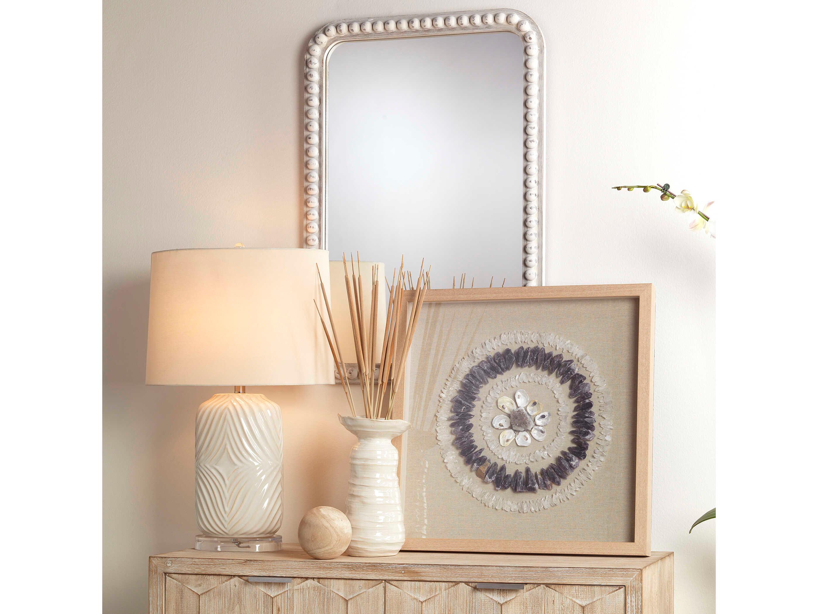 Jamie Young Audrey White Washed Wood Rectangular Wall Mirror