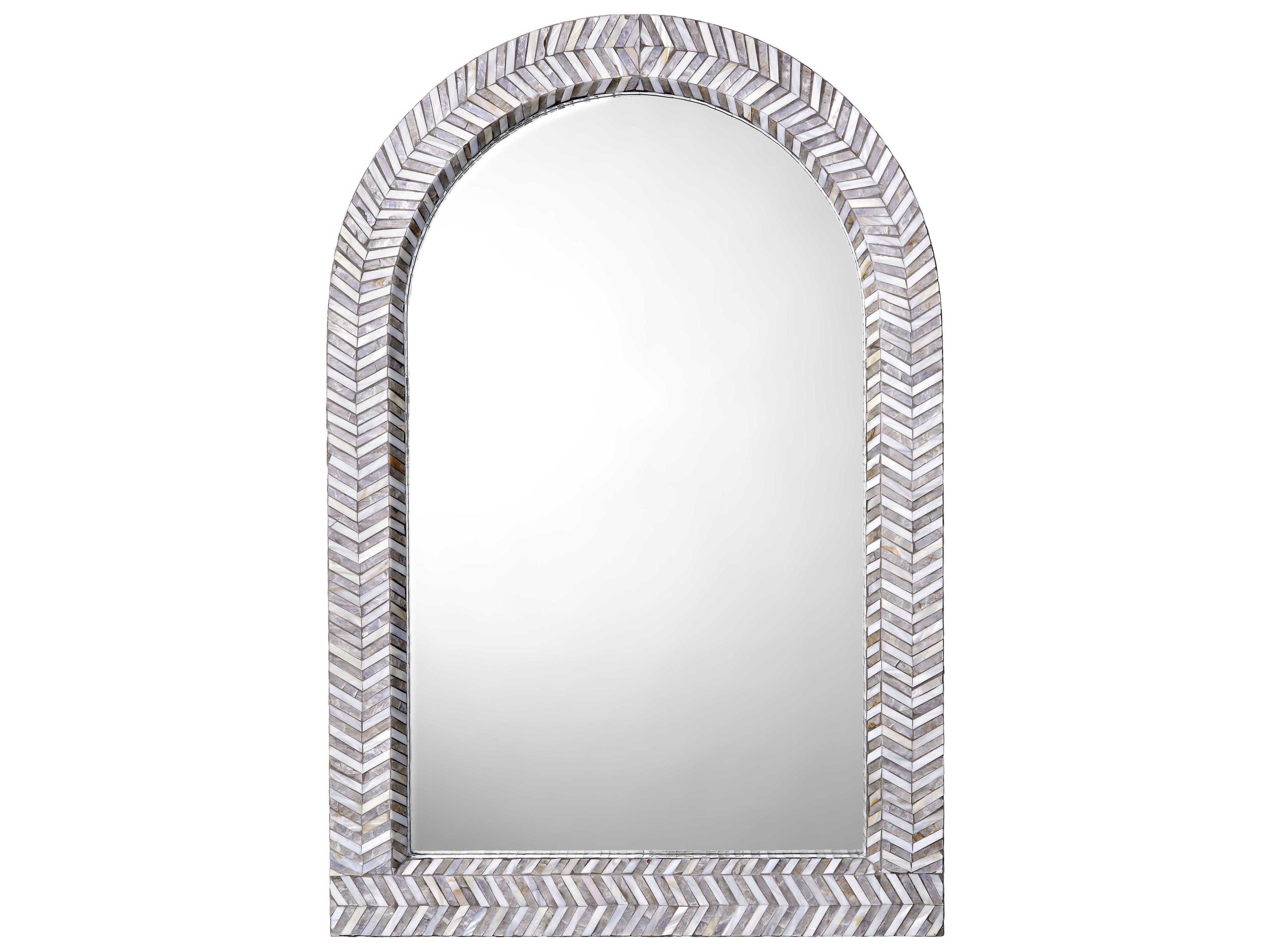Jamie Young Beverly Mother of Pearl Grey Arch Wall Mirror