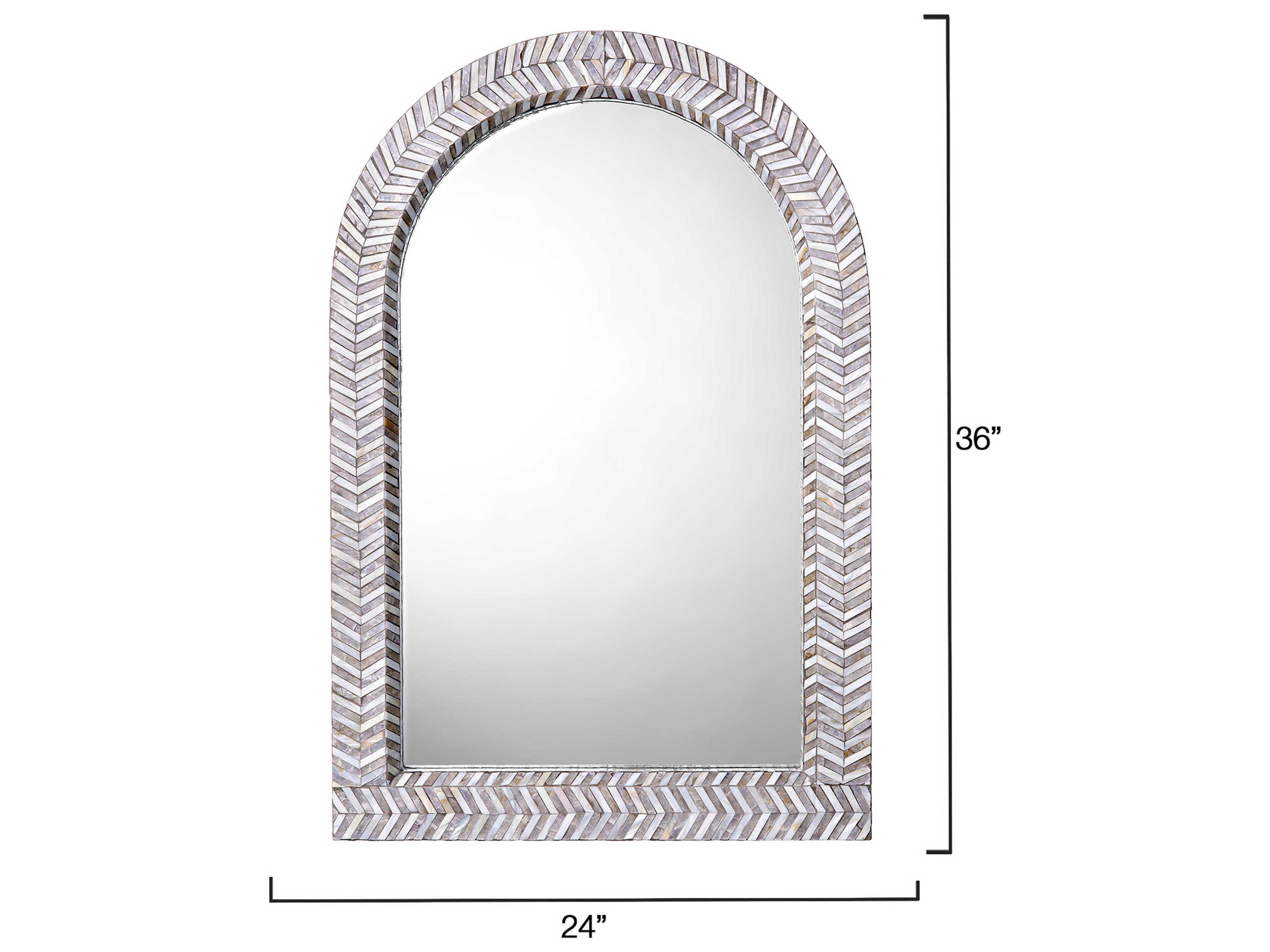 Jamie Young Beverly Mother of Pearl Grey Arch Wall Mirror