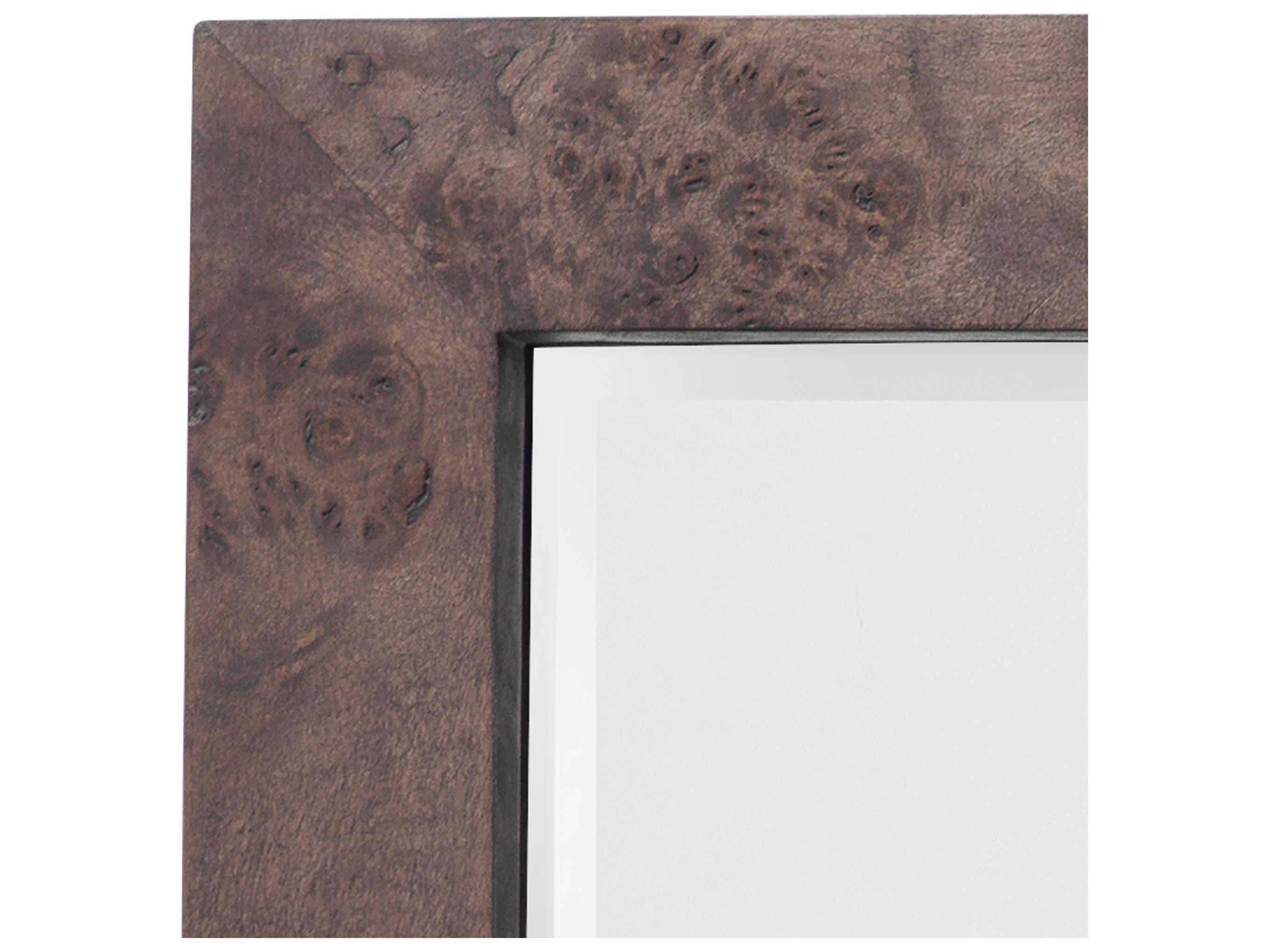 Jamie Young Chandler Charcoal Burl Wood Rectangular Wall Mirror
