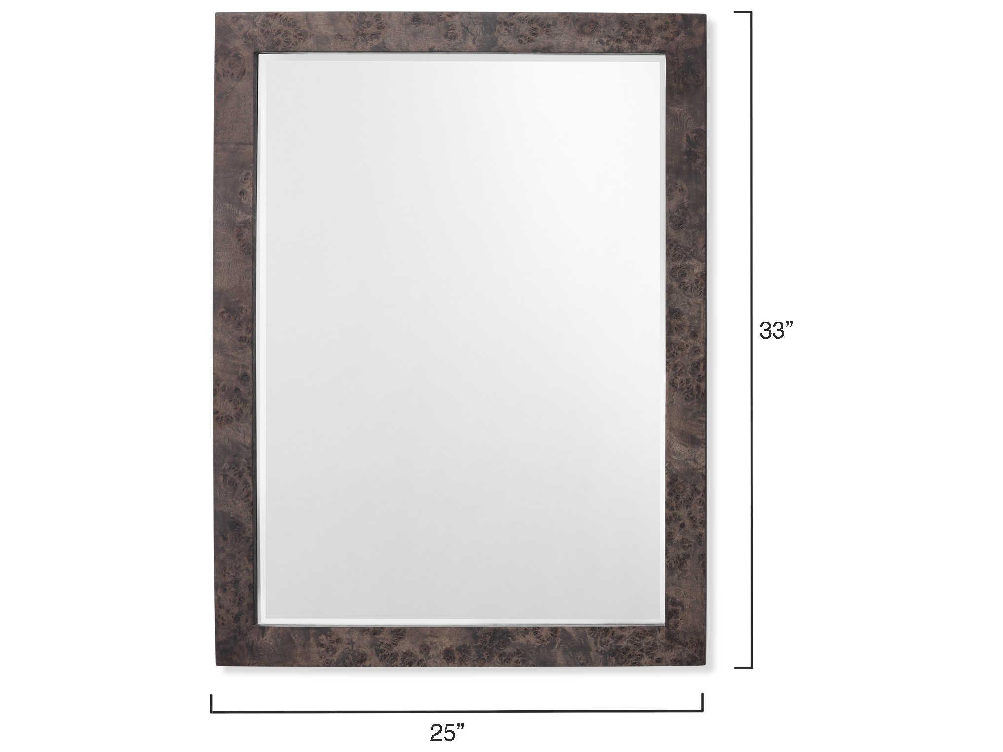 Jamie Young Chandler Charcoal Burl Wood Rectangular Wall Mirror