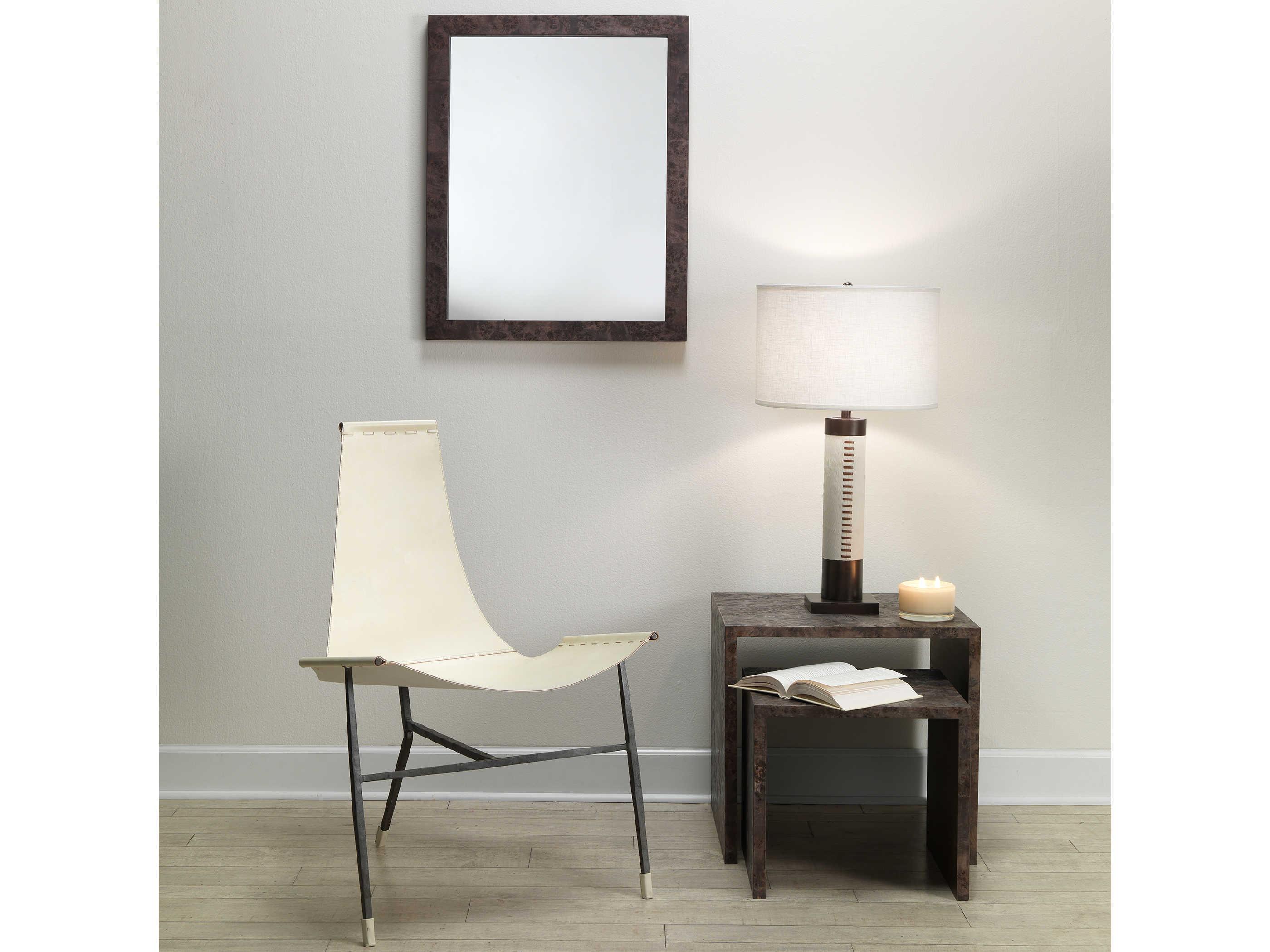 Jamie Young Chandler Charcoal Burl Wood Rectangular Wall Mirror