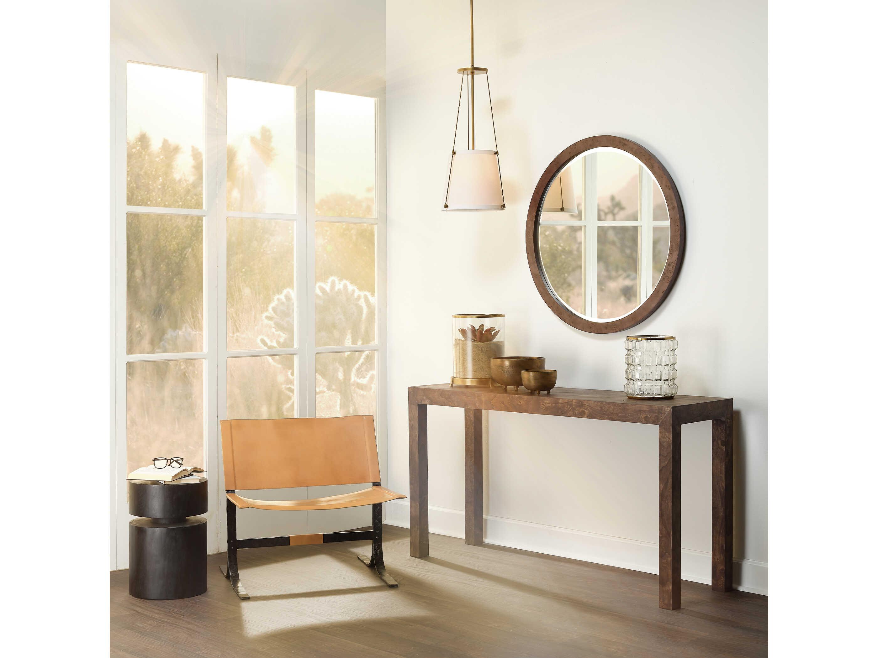 Jamie Young Chandler Charcoal Round Wall Mirror