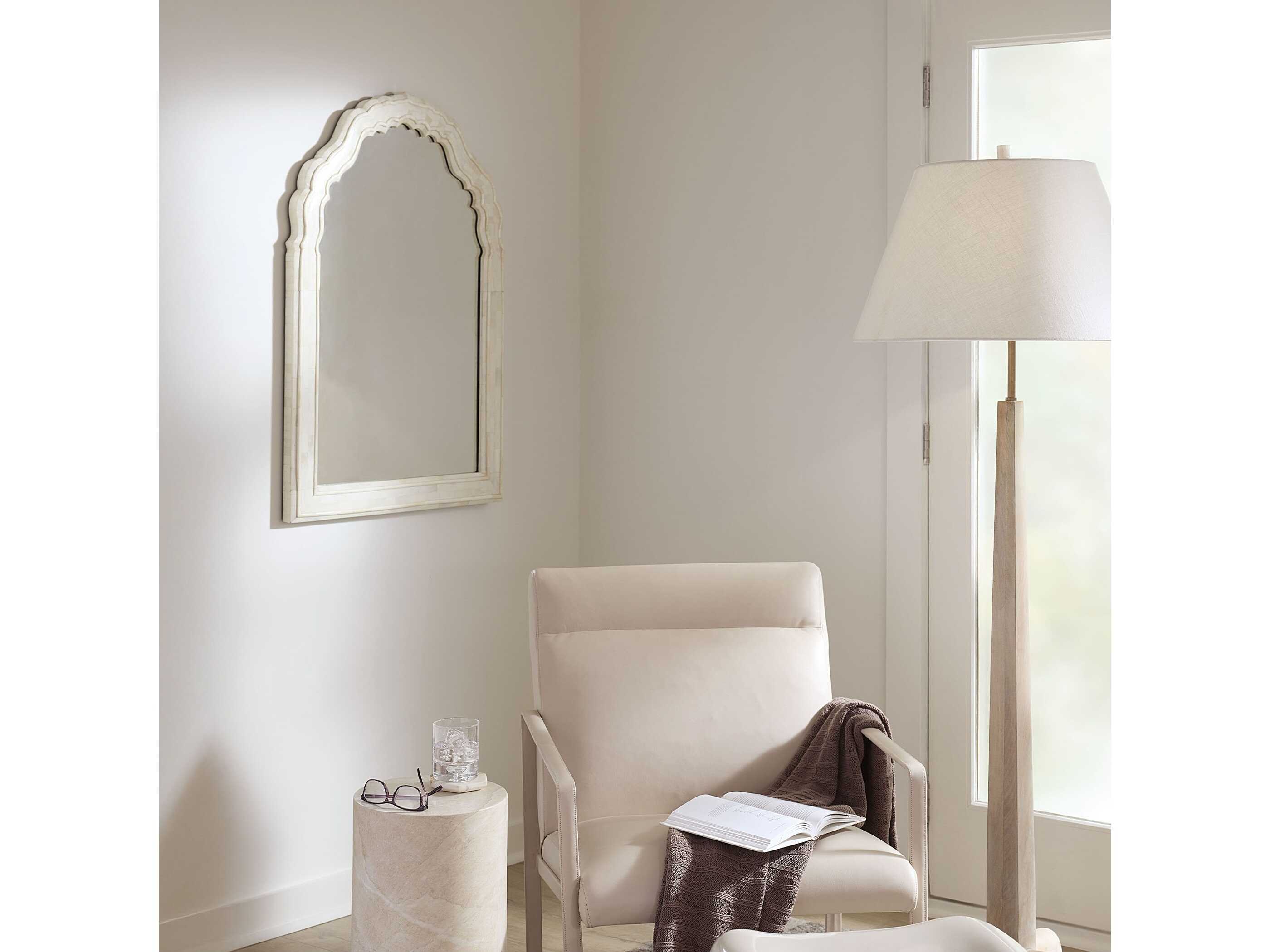 Jamie Young Chateau White Wall Mirror Sunburst