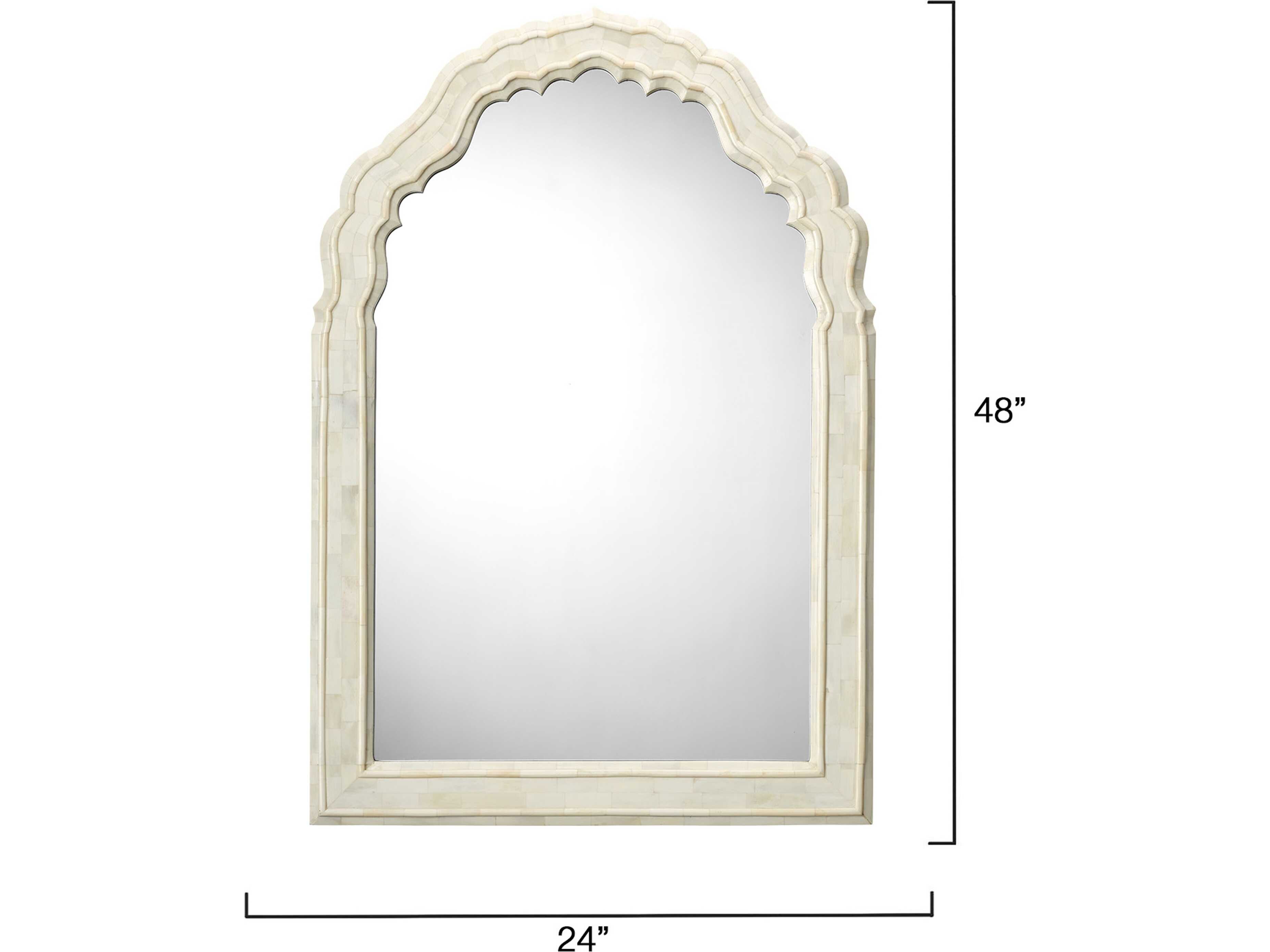 Jamie Young Chateau White Wall Mirror Sunburst