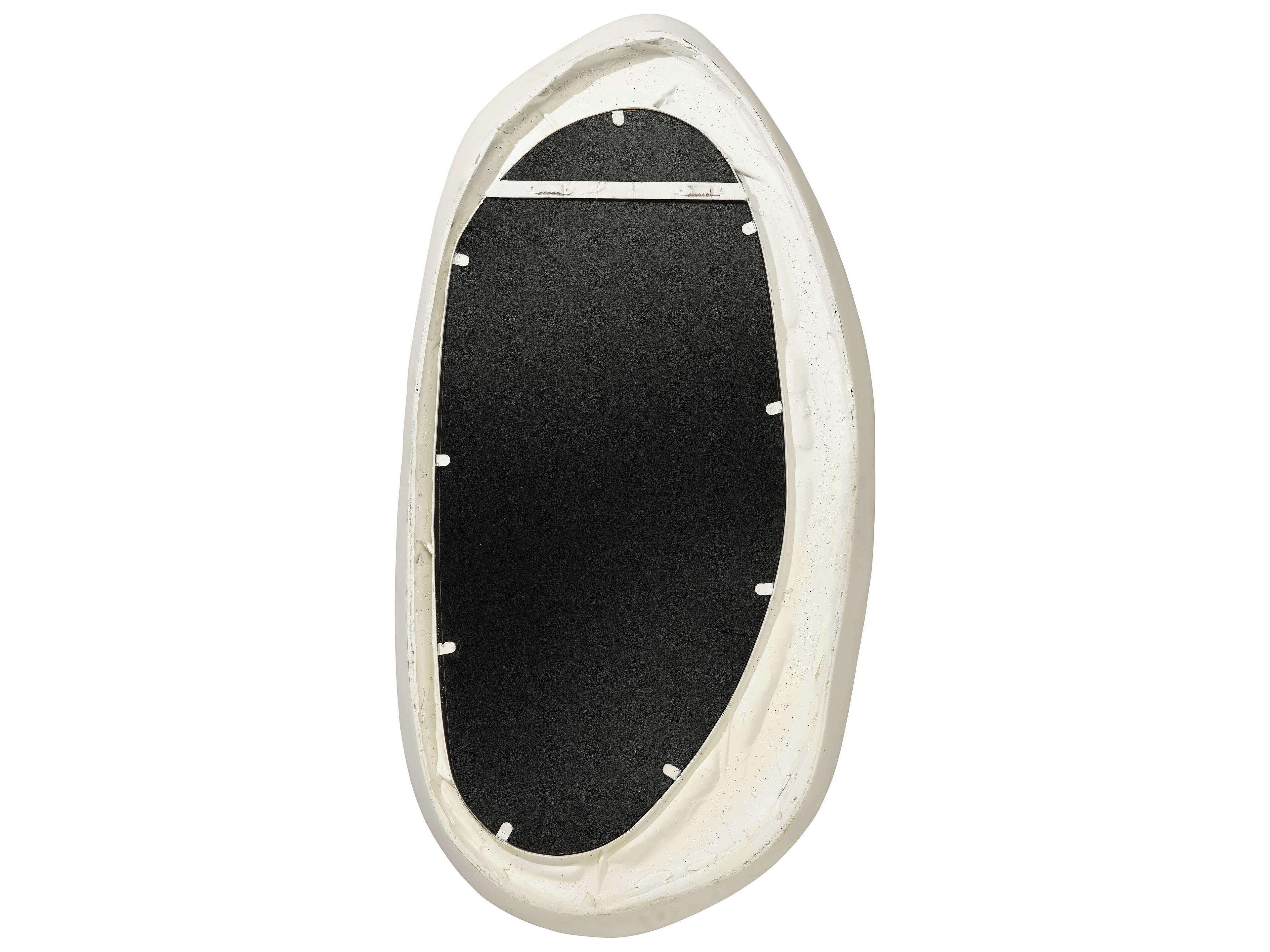 Jamie Young Denali Matte White Oval Wall Mirror