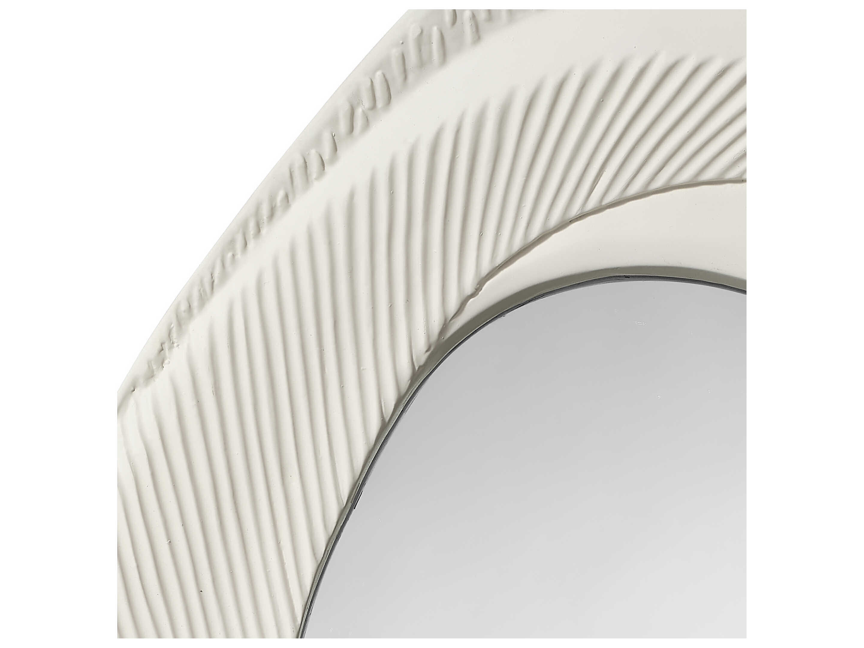 Jamie Young Denali Matte White Oval Wall Mirror