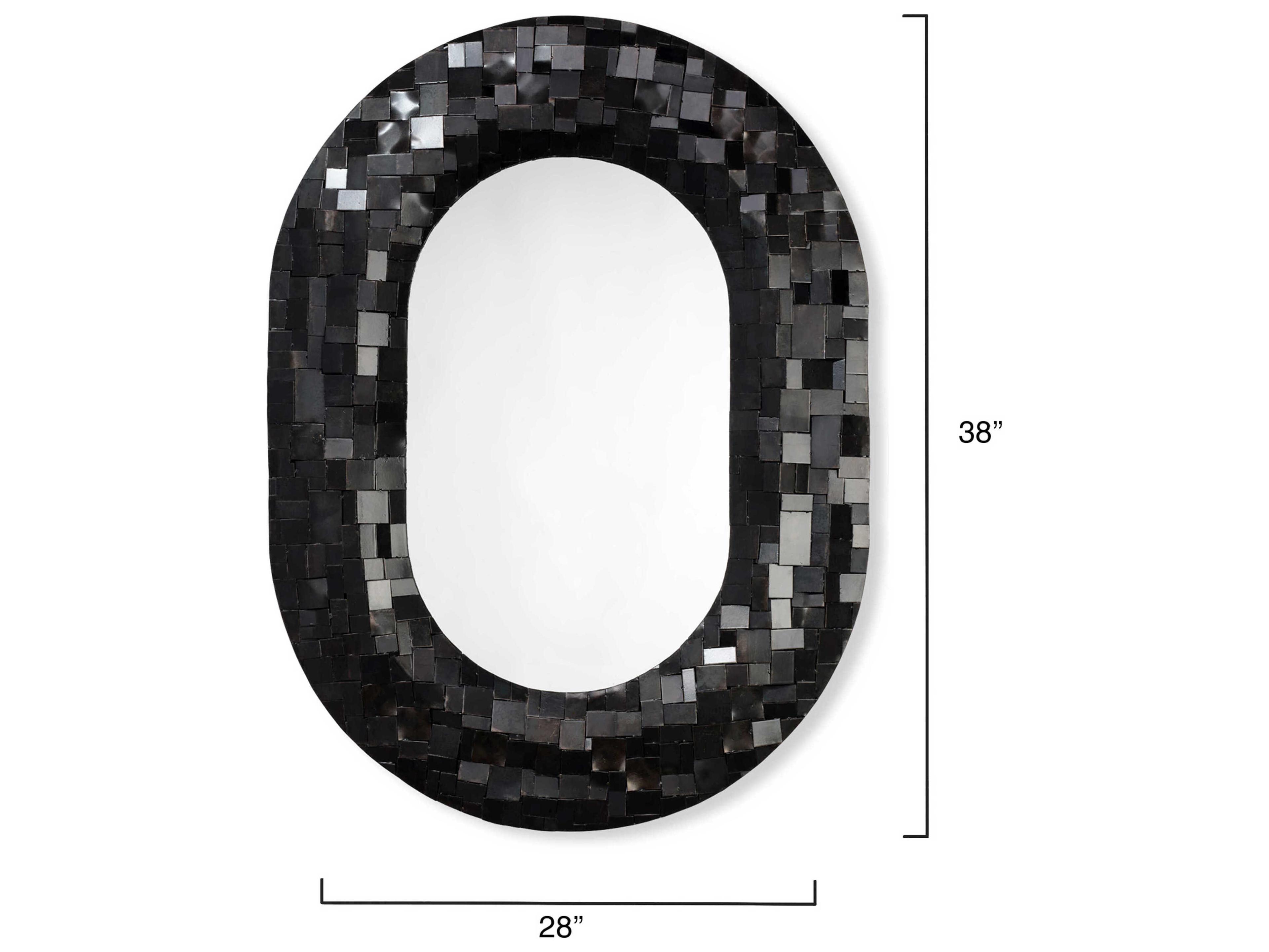 Jamie Young Enigma Black Oval Wall Mirror