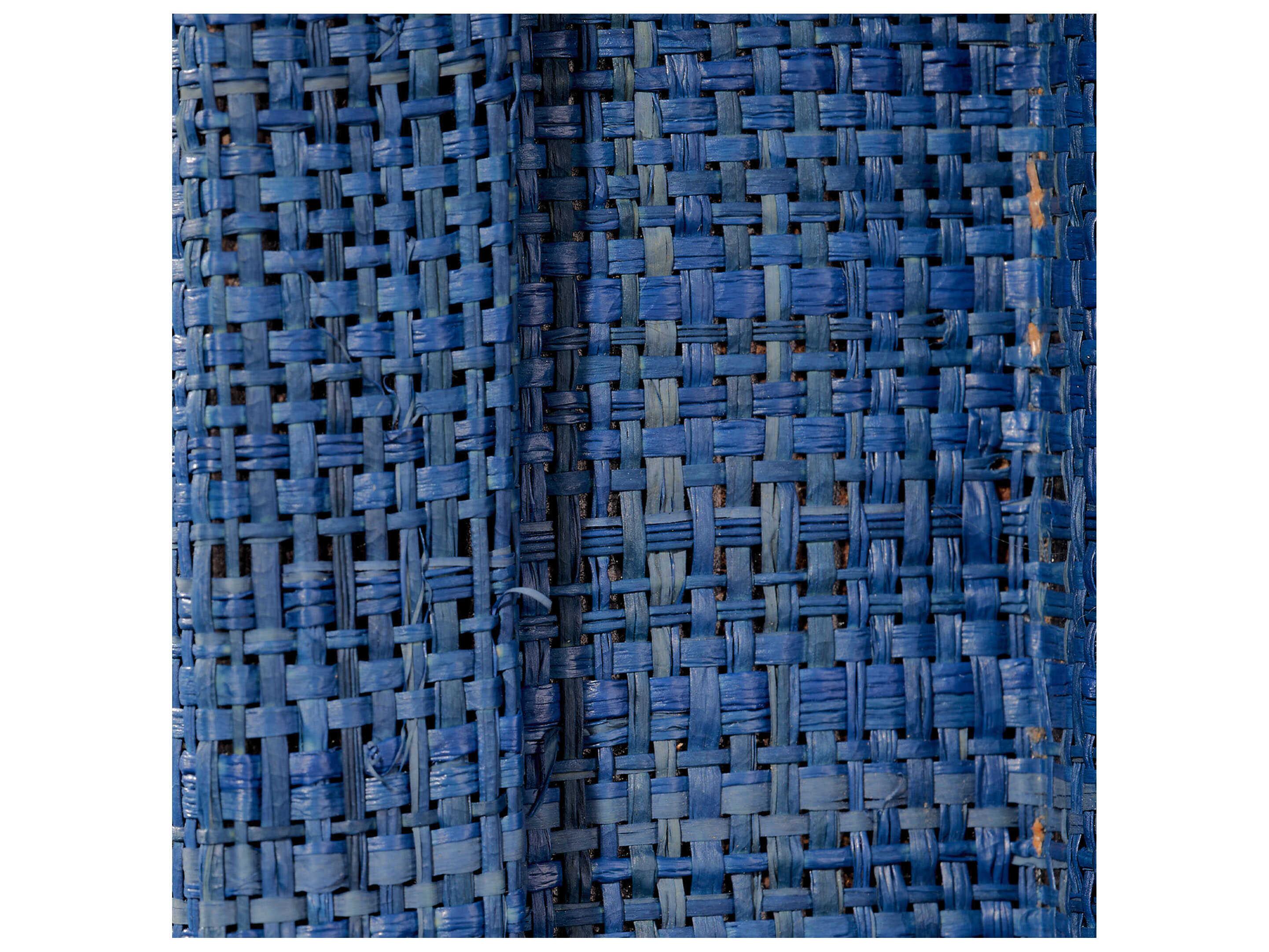 Jamie Young Hilltop Raffia Indigo Rectangular Wall Mirror