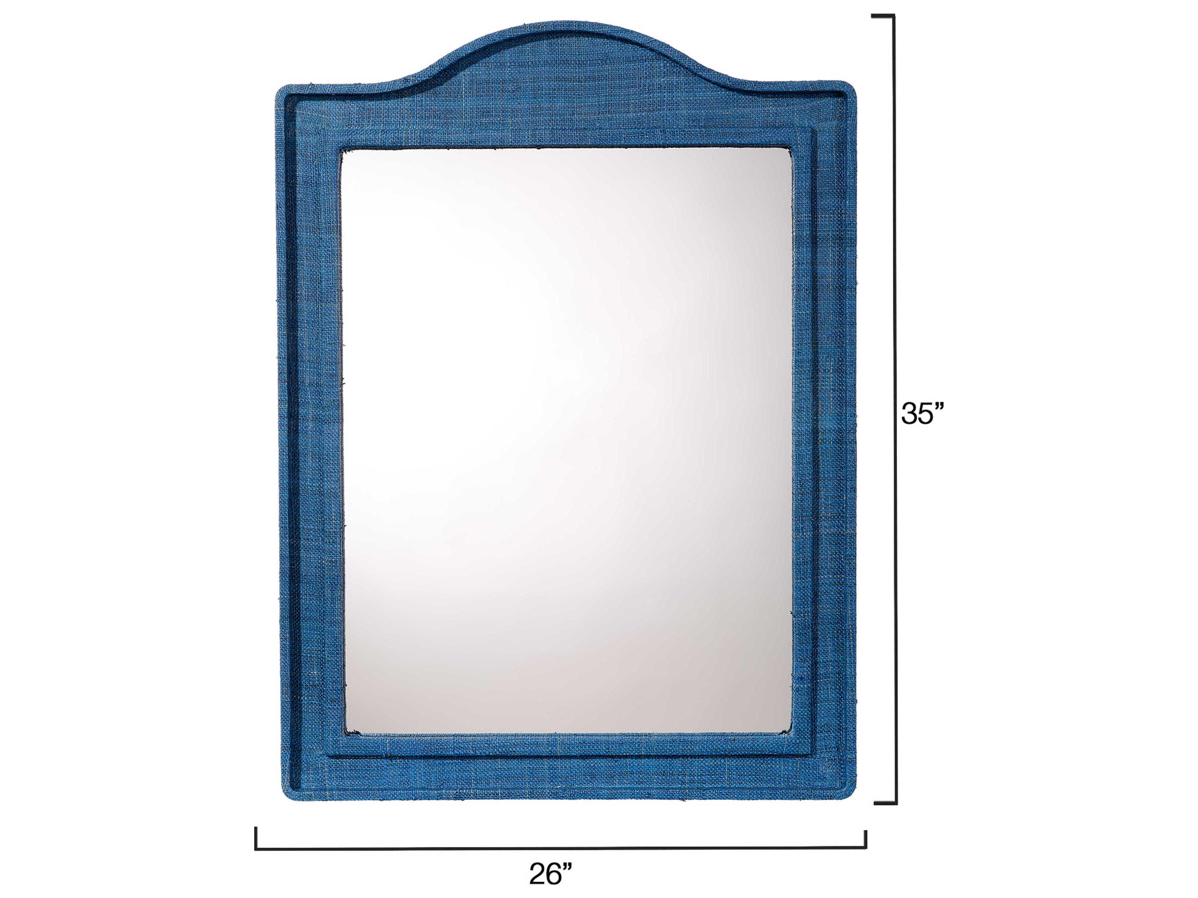 Jamie Young Hilltop Raffia Indigo Rectangular Wall Mirror