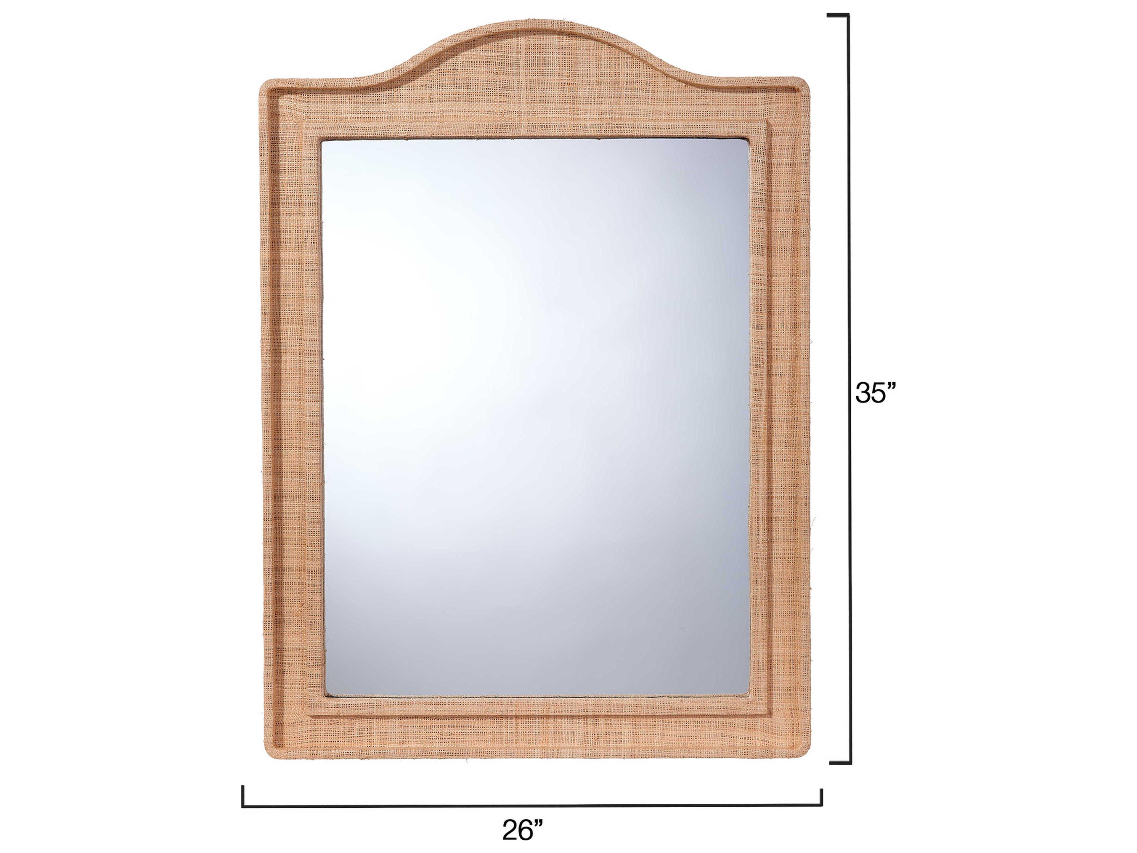 Jamie Young Hilltop Raffia Natural Rectangular Wall Mirror