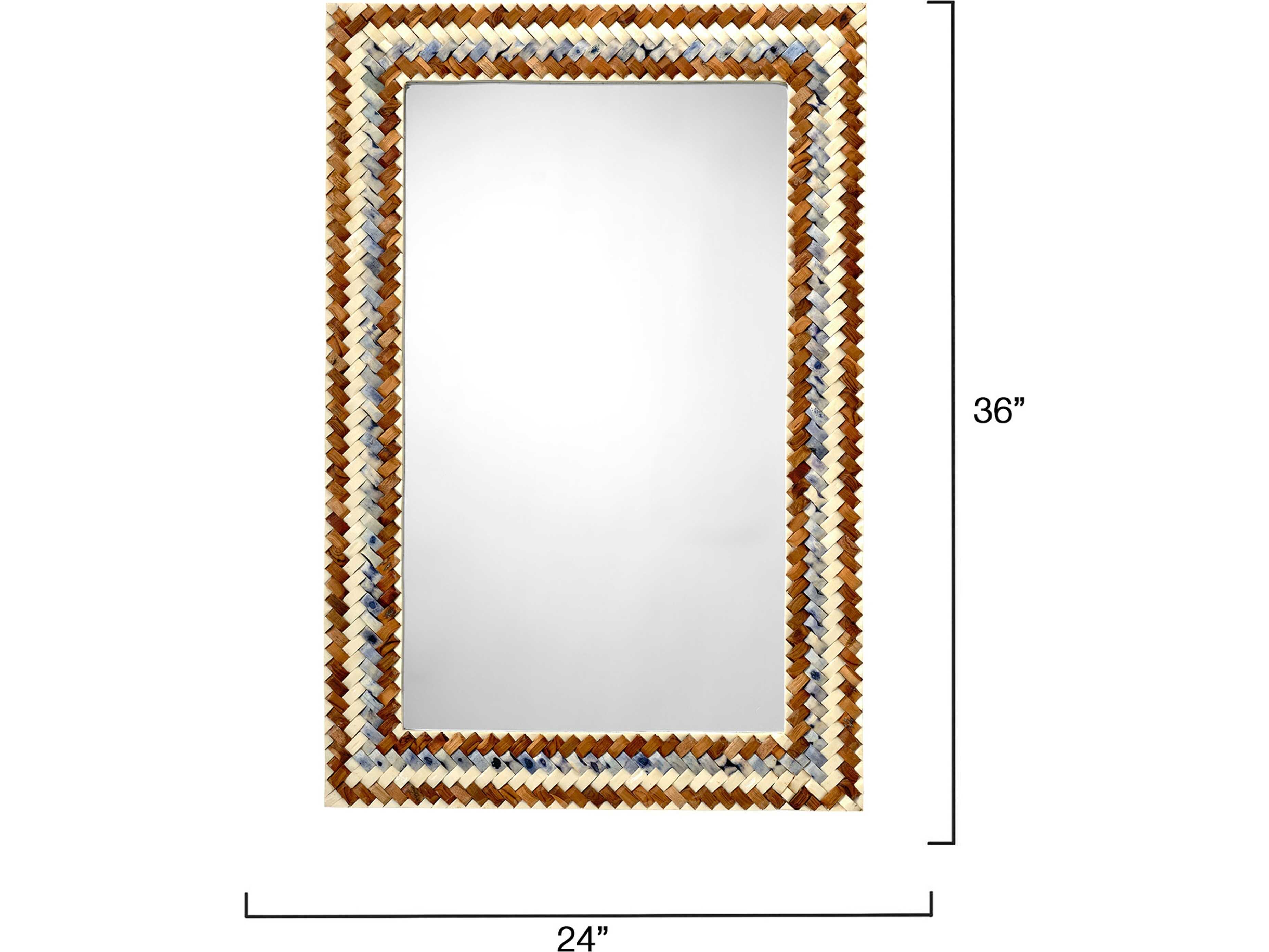 Jamie Young Interwoven Brown Wall Mirror Rectangular