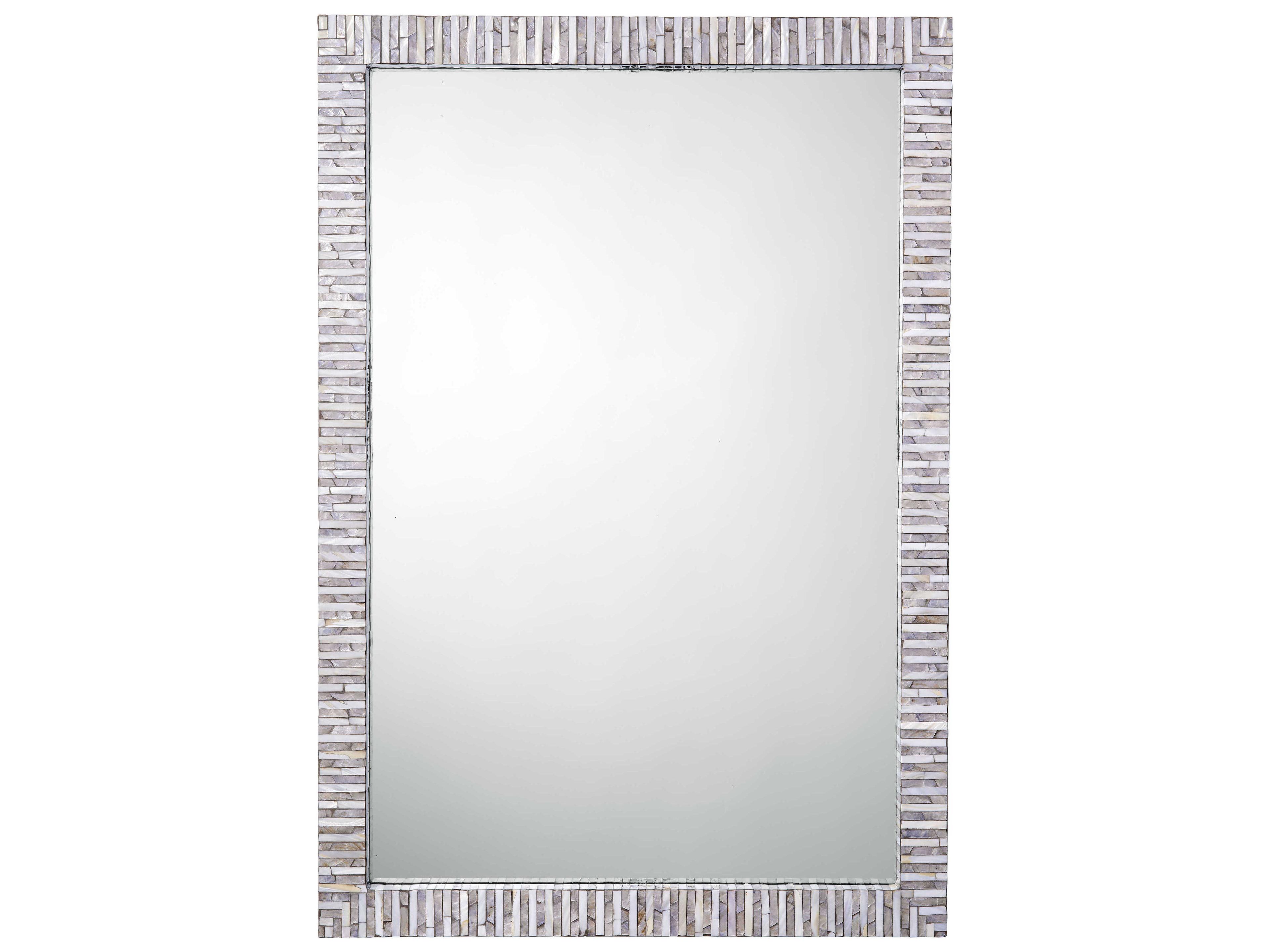 Jamie Young Marmont Mother of Pearl Grey Rectangular Wall Mirror
