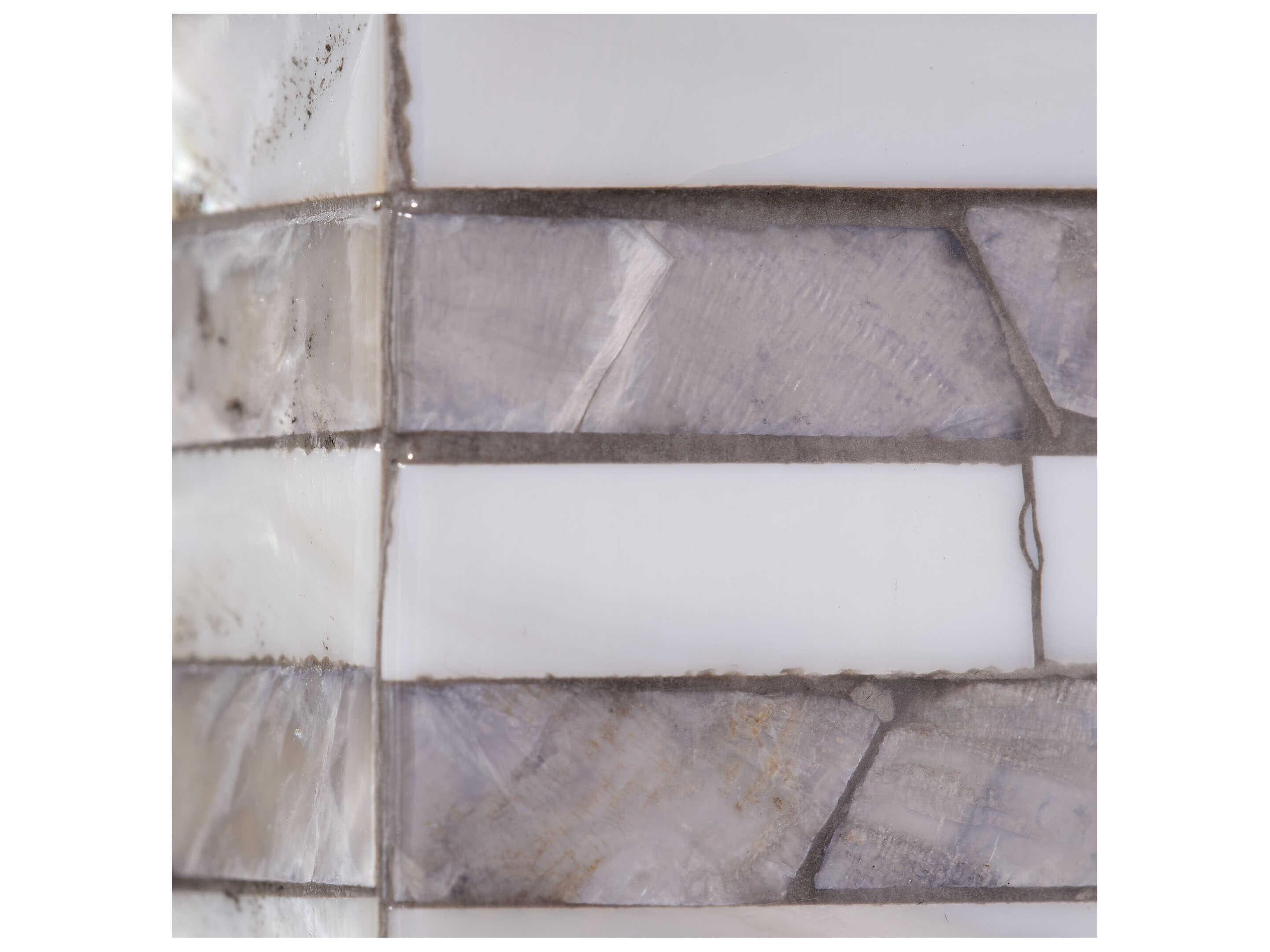 Jamie Young Marmont Mother of Pearl Grey Rectangular Wall Mirror