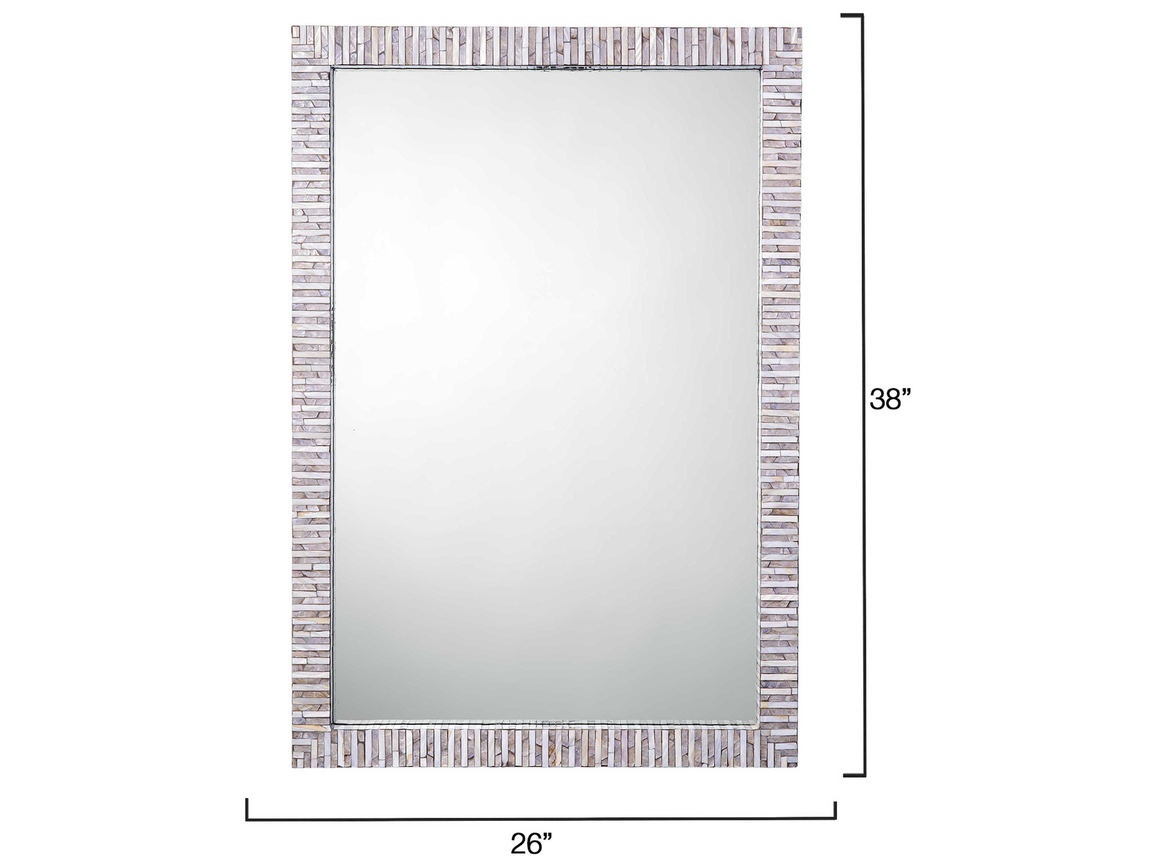Jamie Young Marmont Mother of Pearl Grey Rectangular Wall Mirror