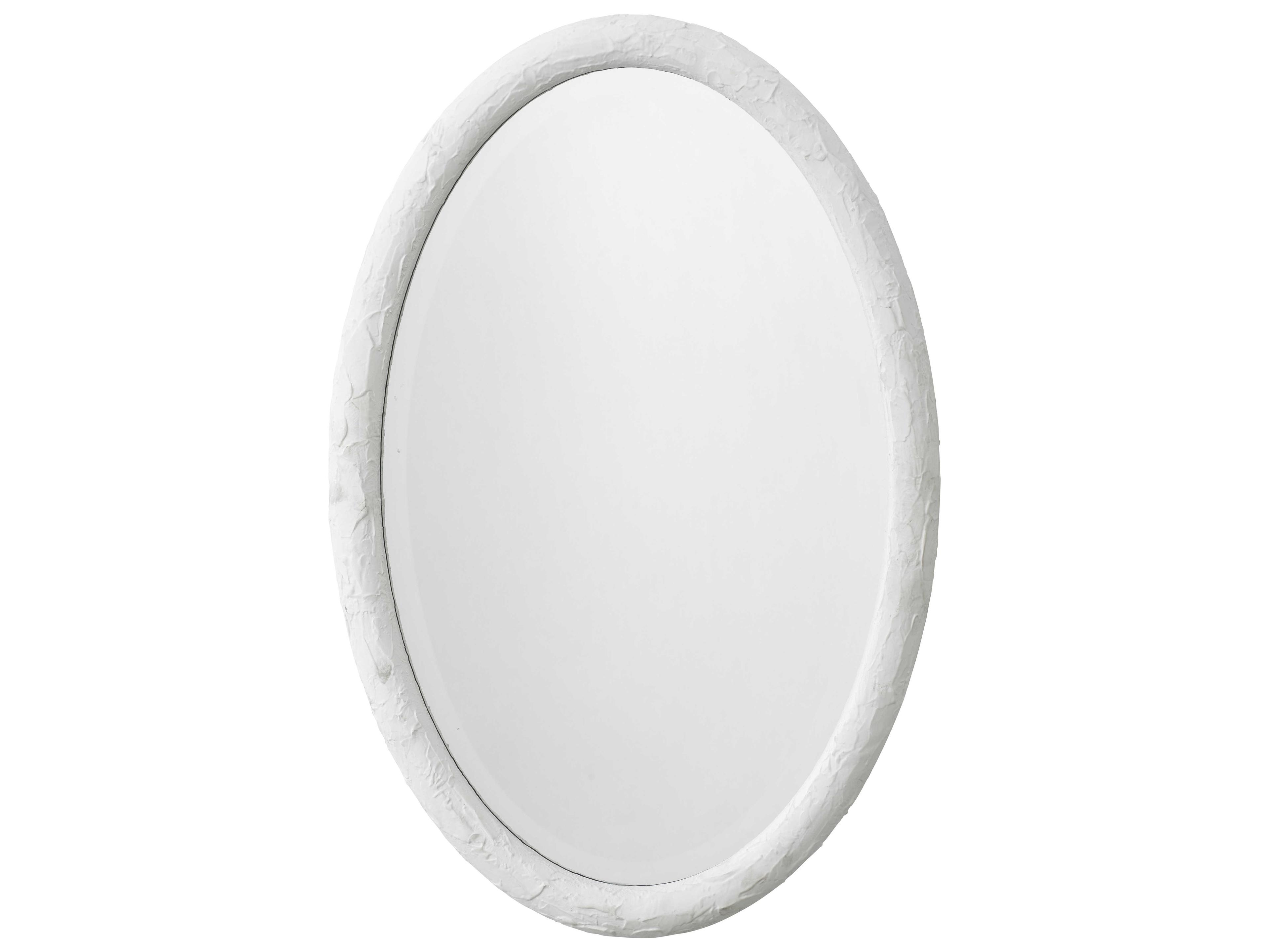 Jamie Young Ovation Textured White Resin Oval Wall Mirror